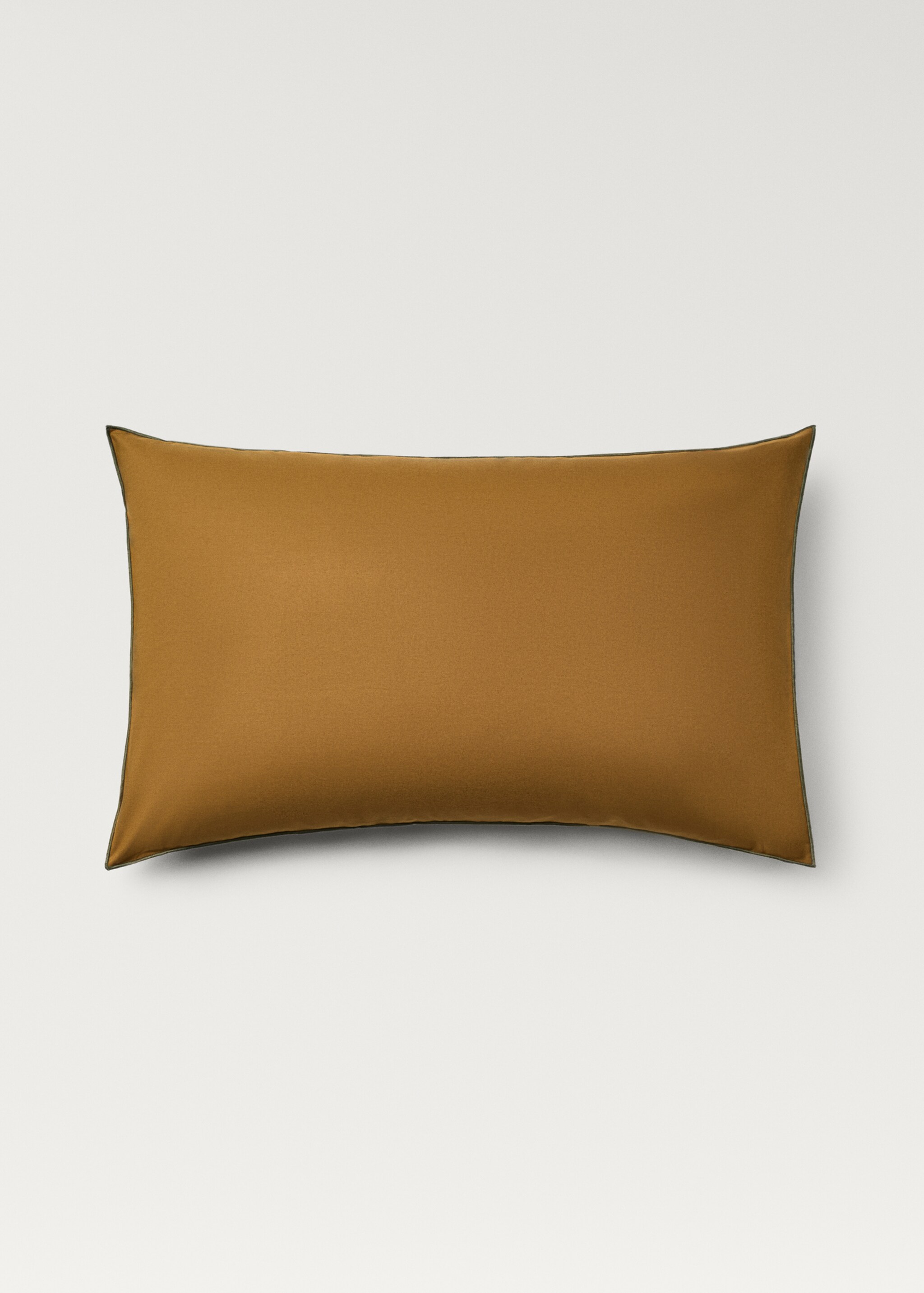 Two cotton percale reversible pillowcases 50x75 cm - Article without model, Caramel. Ref: 87012956-00.