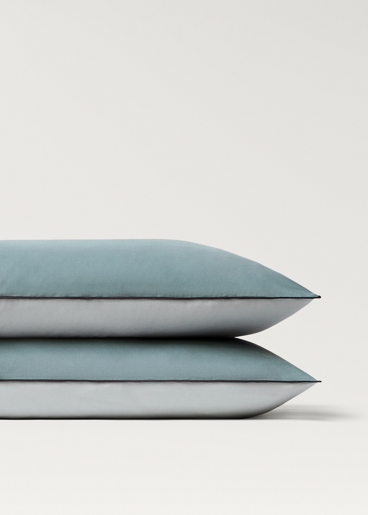 Δύο μαξιλαροθήκες από βαμβάκι μερσεριζέ διπλής όψης 50x75 εκ - Λεπτομέρεια του προϊόντος 2