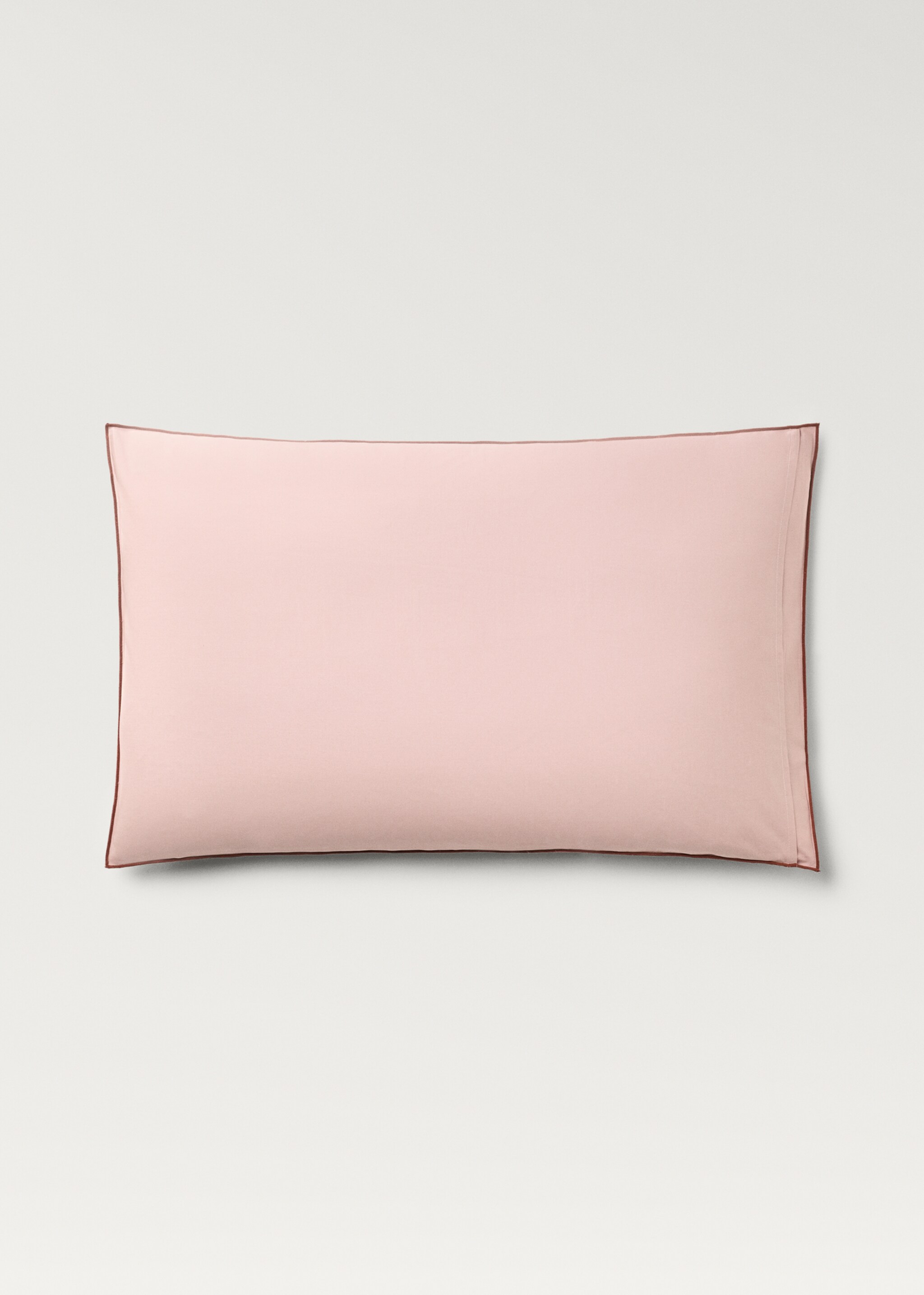 Δύο μαξιλαροθήκες από βαμβάκι μερσεριζέ διπλής όψης 50x75 εκ - Λεπτομέρεια του προϊόντος 1, Ροζ. Ref: 87012956-00.