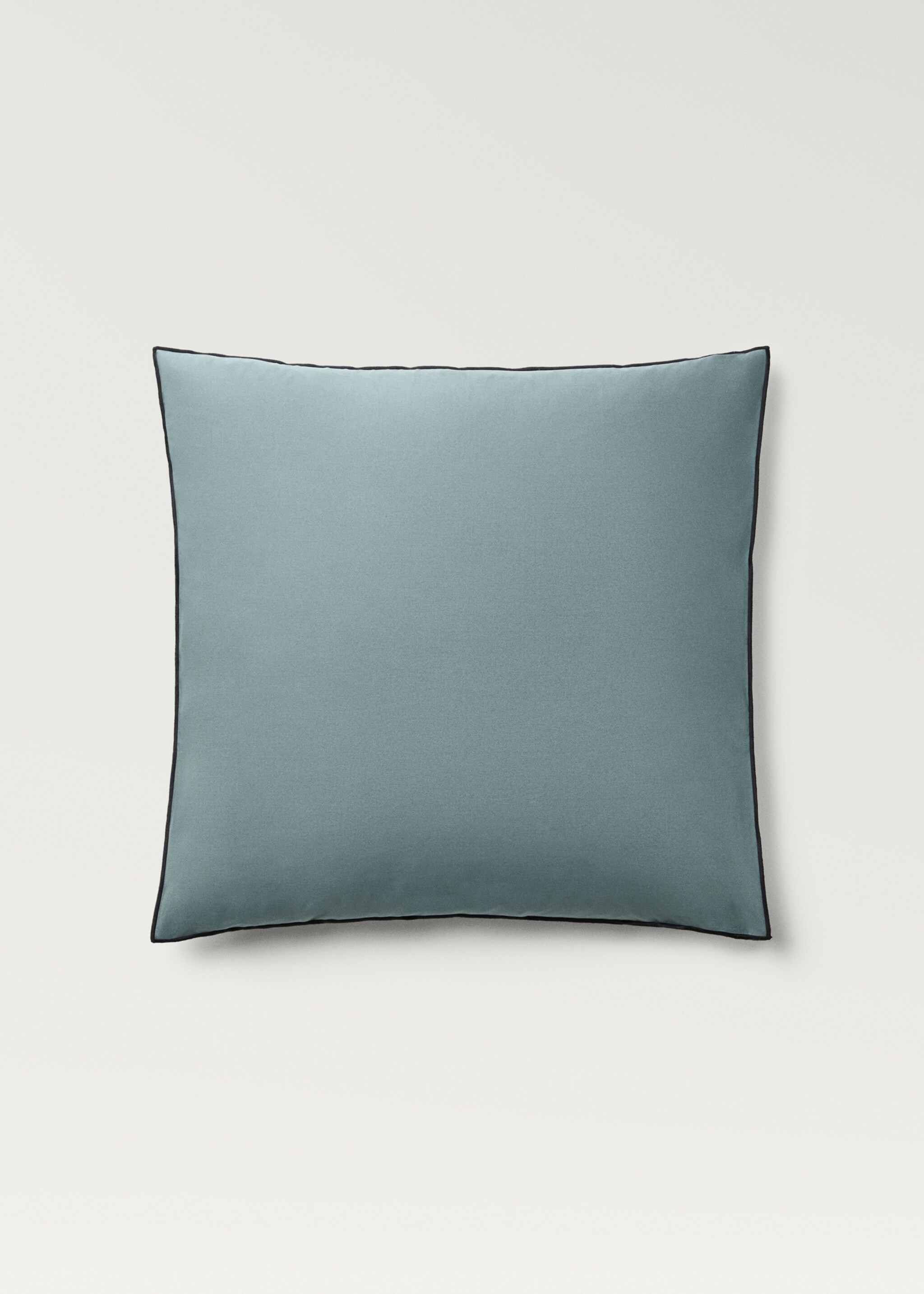 Two cotton percale reversible pillowcases 60x60 cm - Article without model, Green. Ref: 87012957-00.