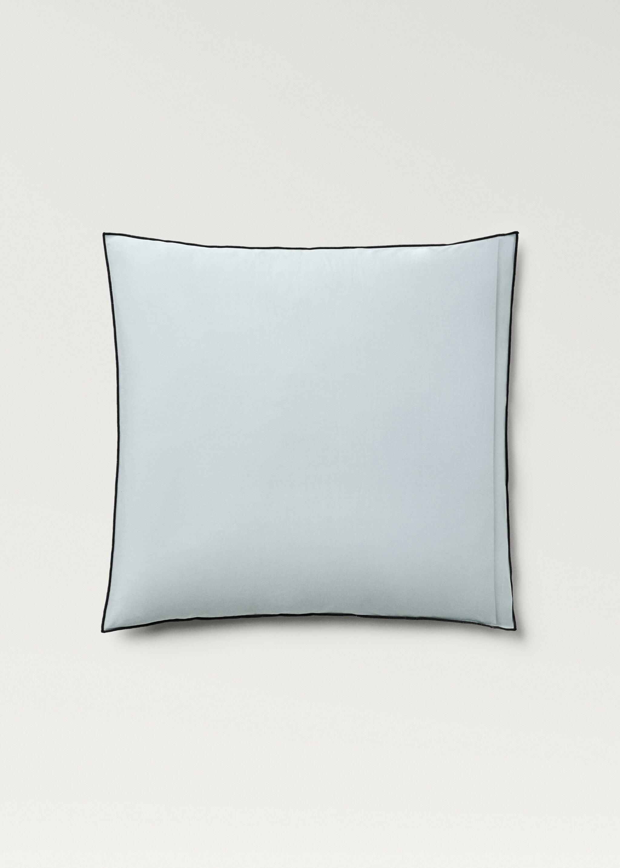 Two cotton percale reversible pillowcases 60x60 cm - Details of the article 1, Green. Ref: 87012957-00.