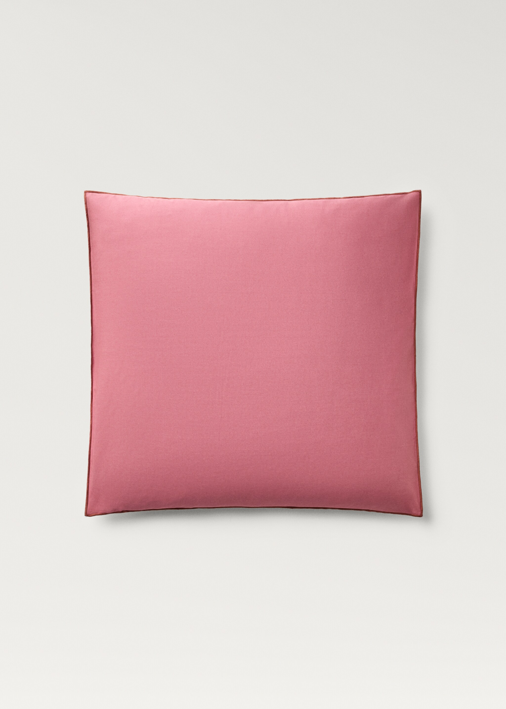 Deux taies d'oreiller en percale de coton réversible 60x60 cm - Article sans modèle, Rose. Ref: 87012957-00.