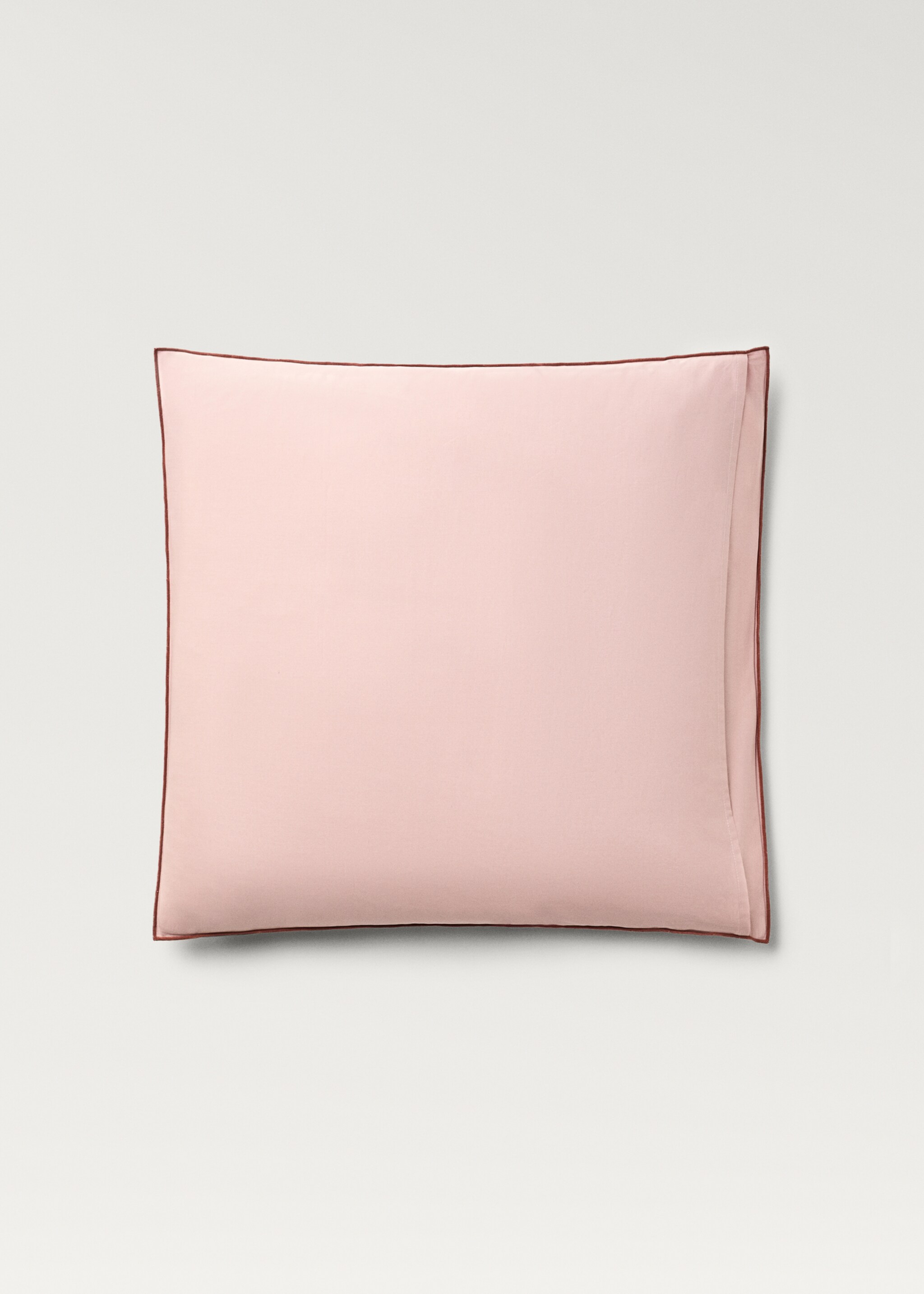 Deux taies d'oreiller en percale de coton réversible 60x60 cm - Détail de l'article 1, Rose. Ref: 87012957-00.