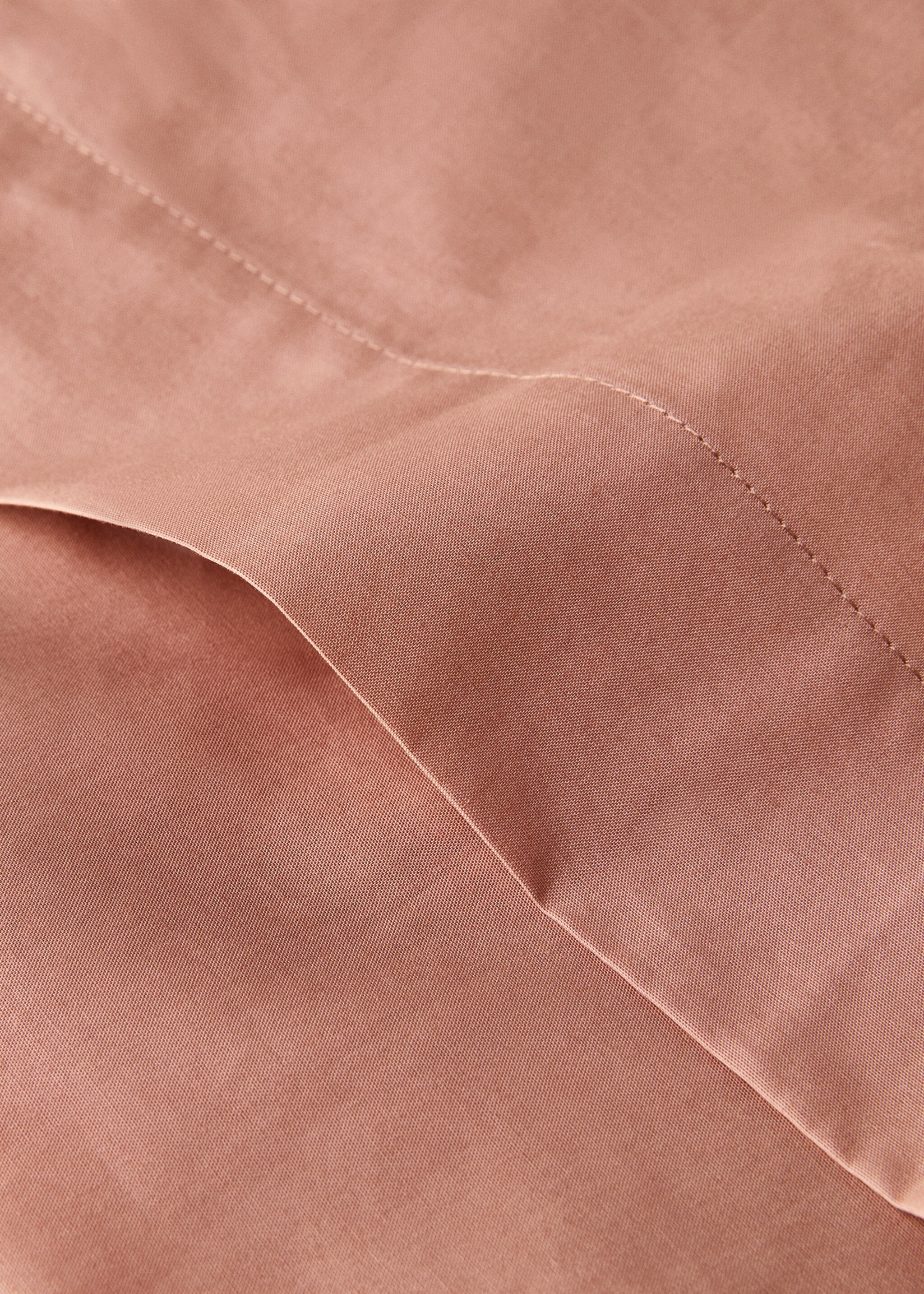 Percale cotton top sheet for 90 cm bed - Details of the article 2, Peach. Ref: 87012969-00.