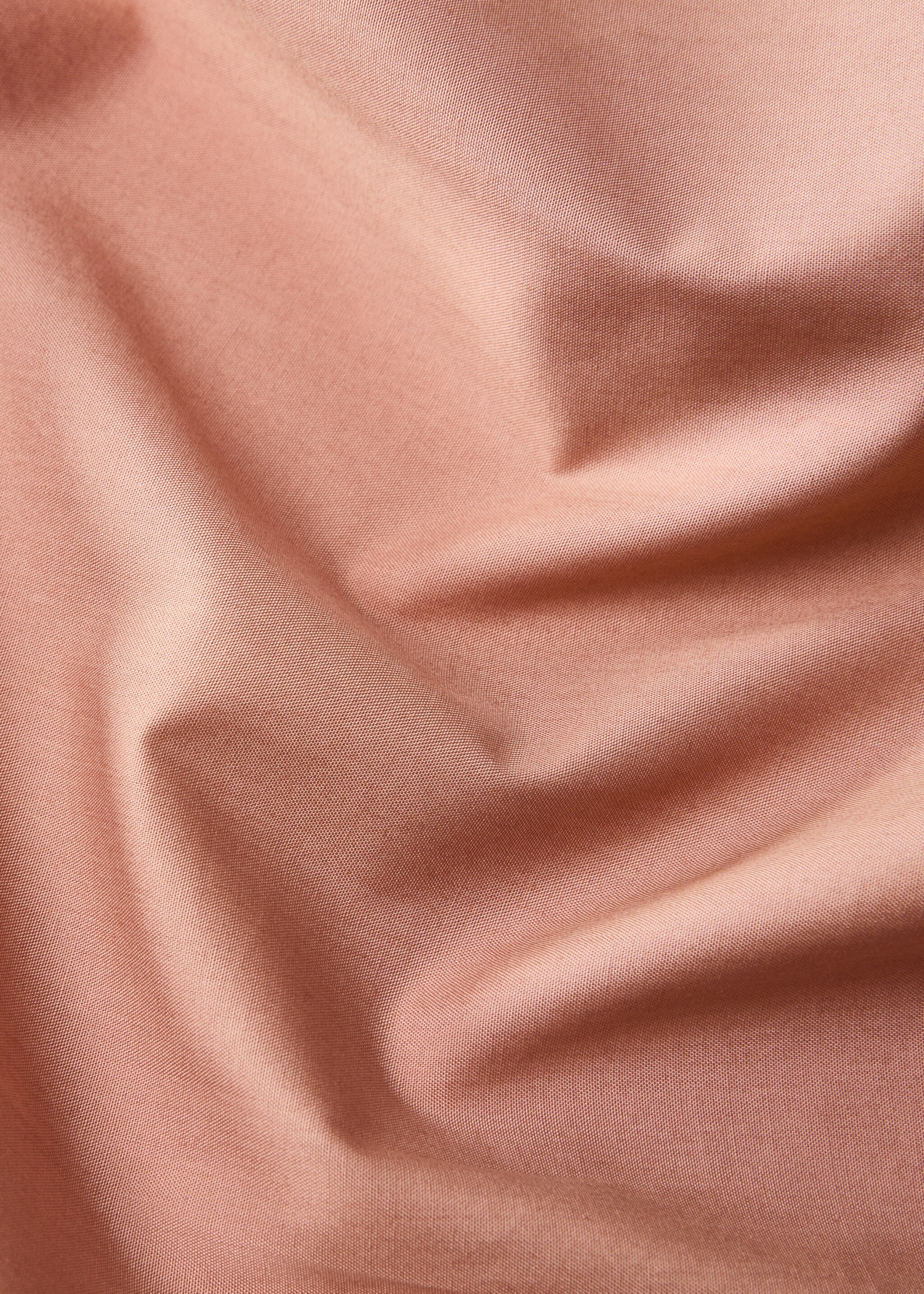 Percale cotton top sheet for 90 cm bed - Details of the article 3, Peach. Ref: 87012969-00.