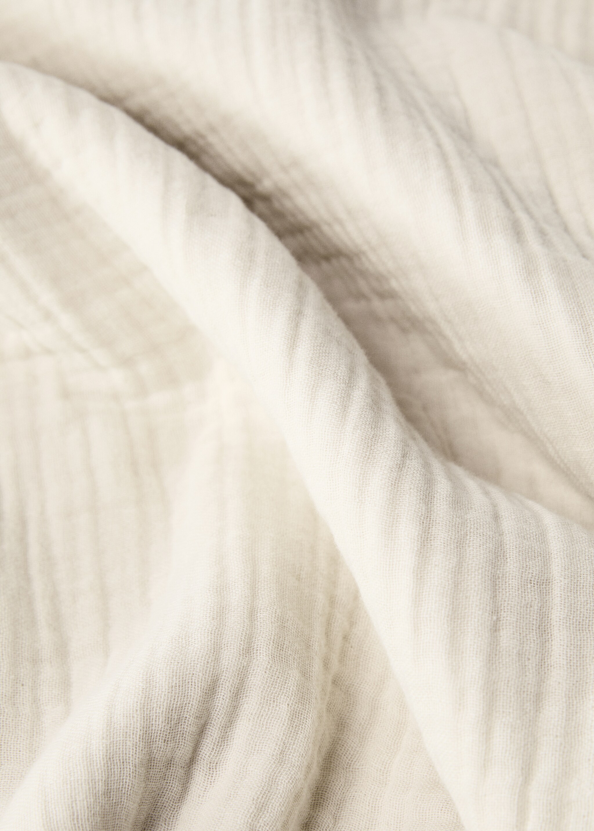 Dekbedovertrek van mousseline katoen bed 135/140 cm - Detail van het artikel 1, Licht/Pastelgrijs. Ref: 87013004-00.