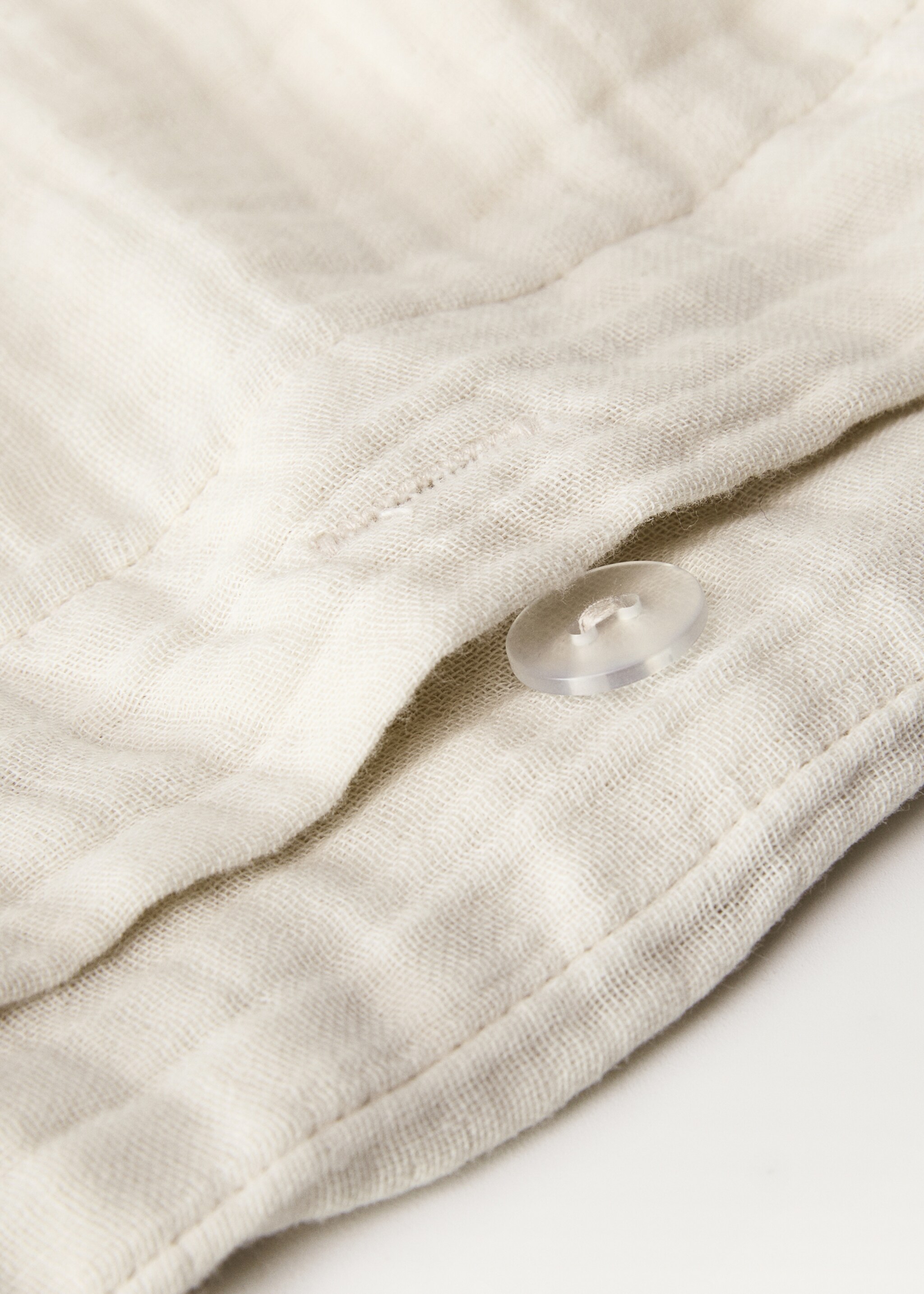 Dekbedovertrek van mousseline katoen bed 135/140 cm - Detail van het artikel 2, Licht/Pastelgrijs. Ref: 87013004-00.