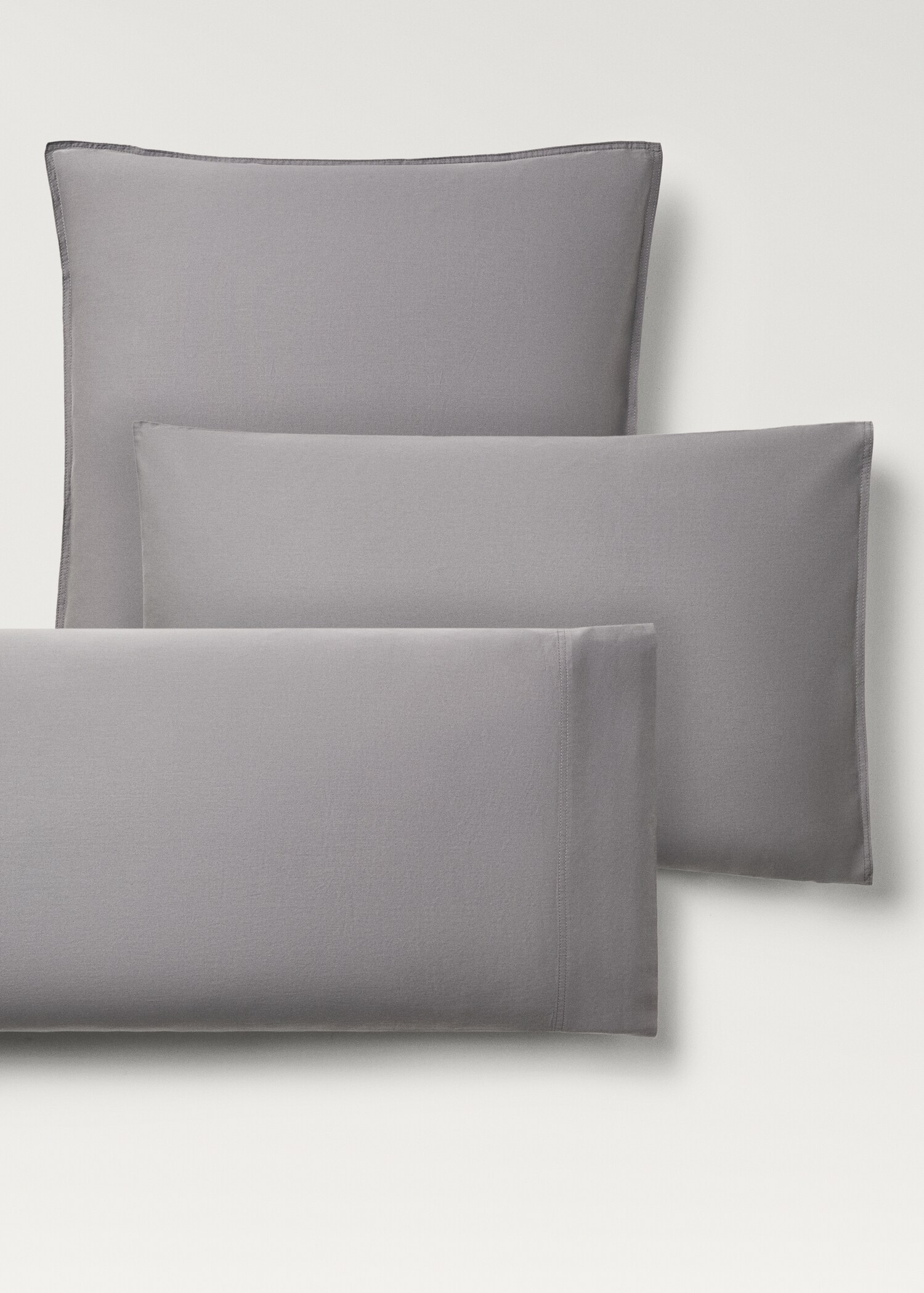 Two washed satin cotton pillowcases with double stitching 50x75 cm - Details of the article 4