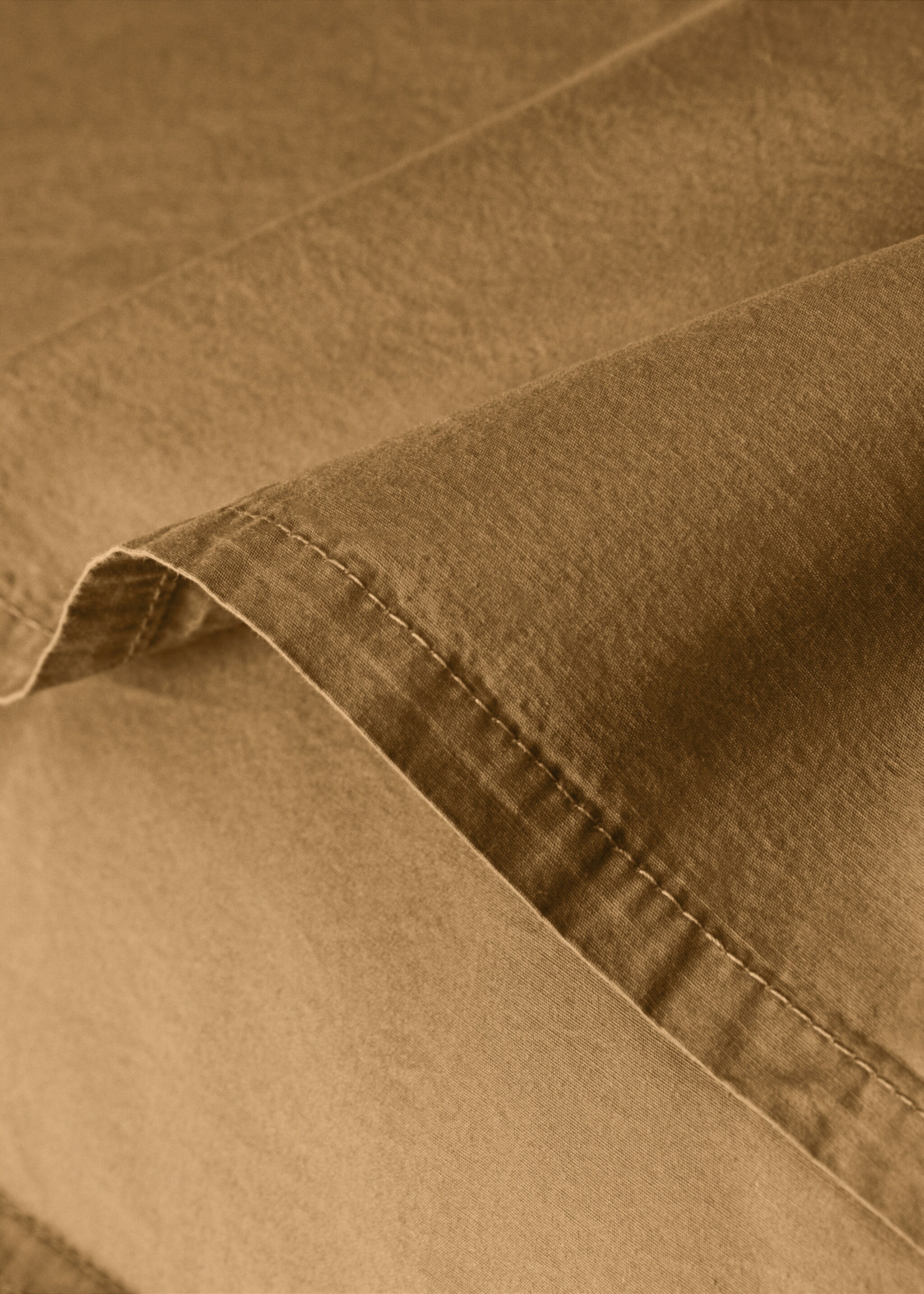 Two cotton poplin double-stitched pillowcases 50x75 cm - Details of the article 1, Caramel. Ref: 87013030-00.