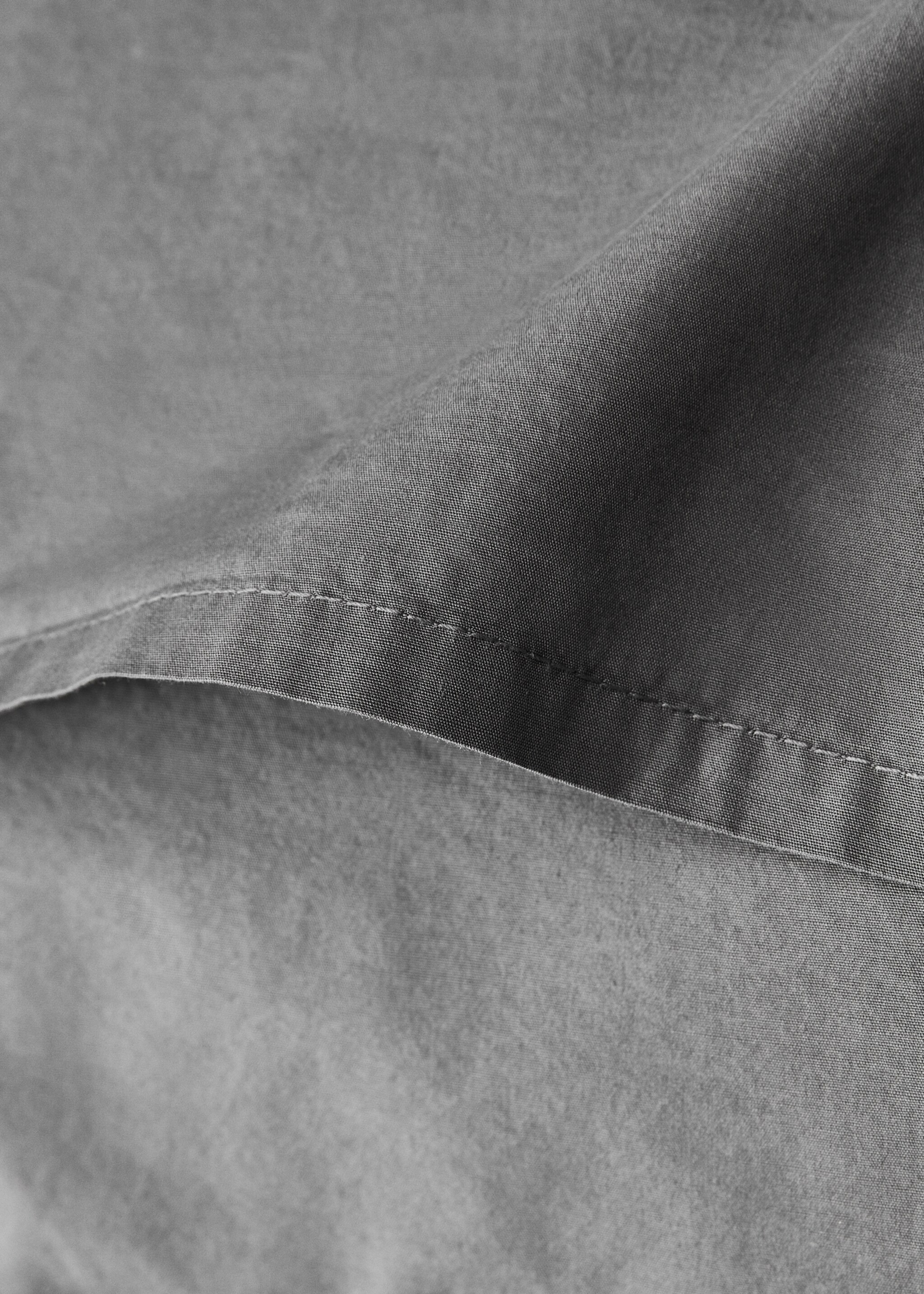 Two cotton poplin double-stitched pillowcases 50x75 cm - Details of the article 1, Medium Grey. Ref: 87013030-00.