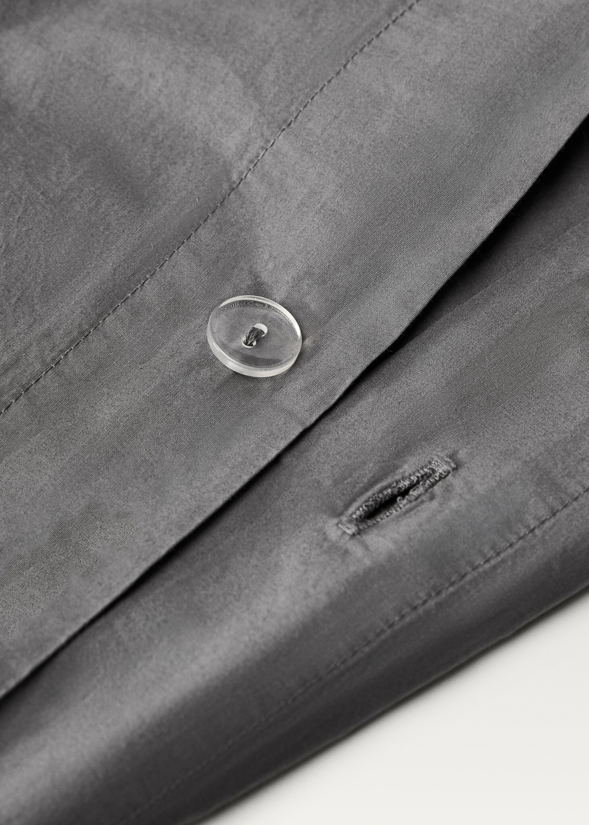 Cotton poplin double-stitched children's duvet cover Single bed - Details of the article 2, Medium Grey. Ref: 87013041-00.