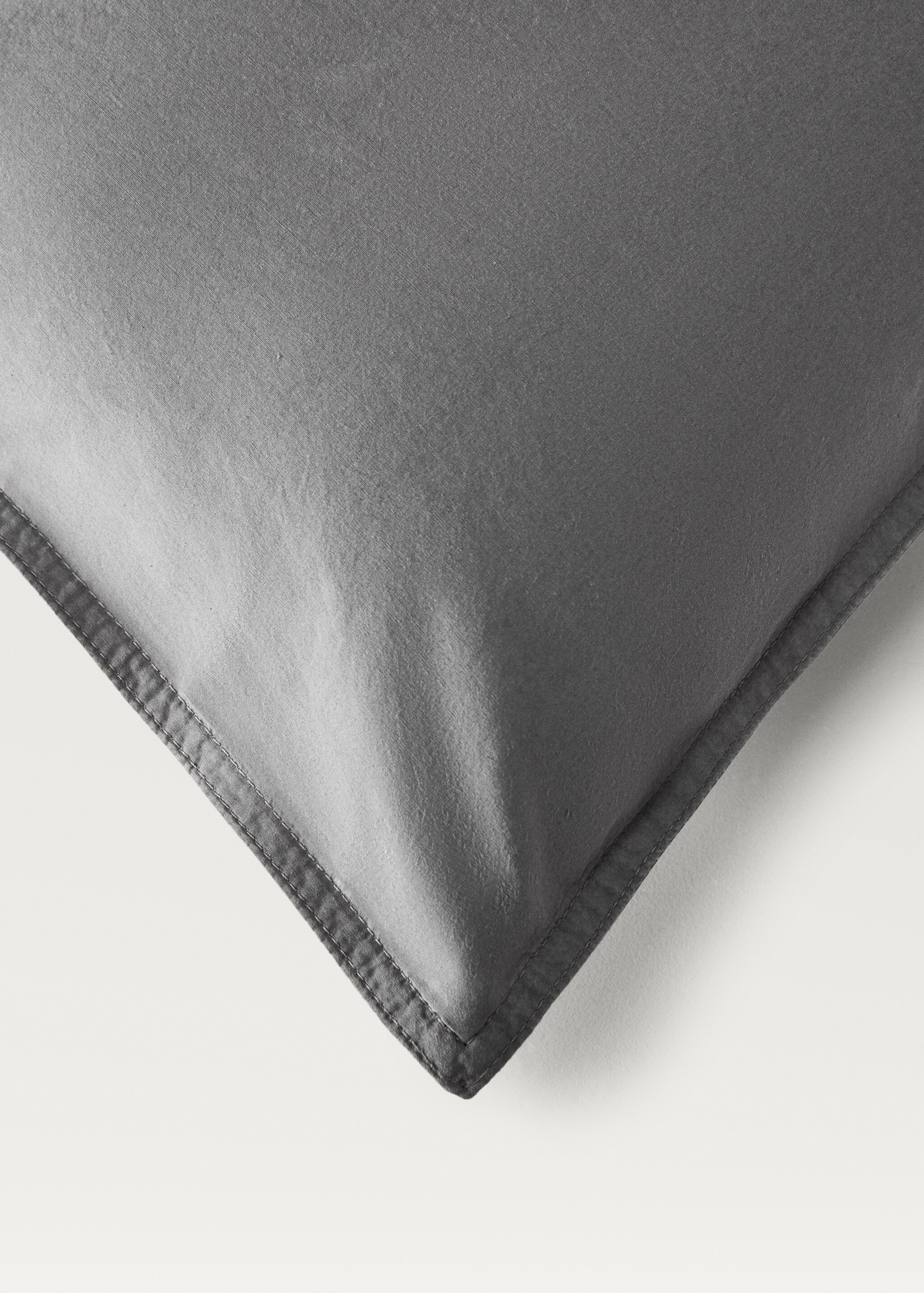 Cotton poplin double-stitched children's duvet cover for 150/160 cm bed - Details of the article 3, Medium Grey. Ref: 87013043-00.