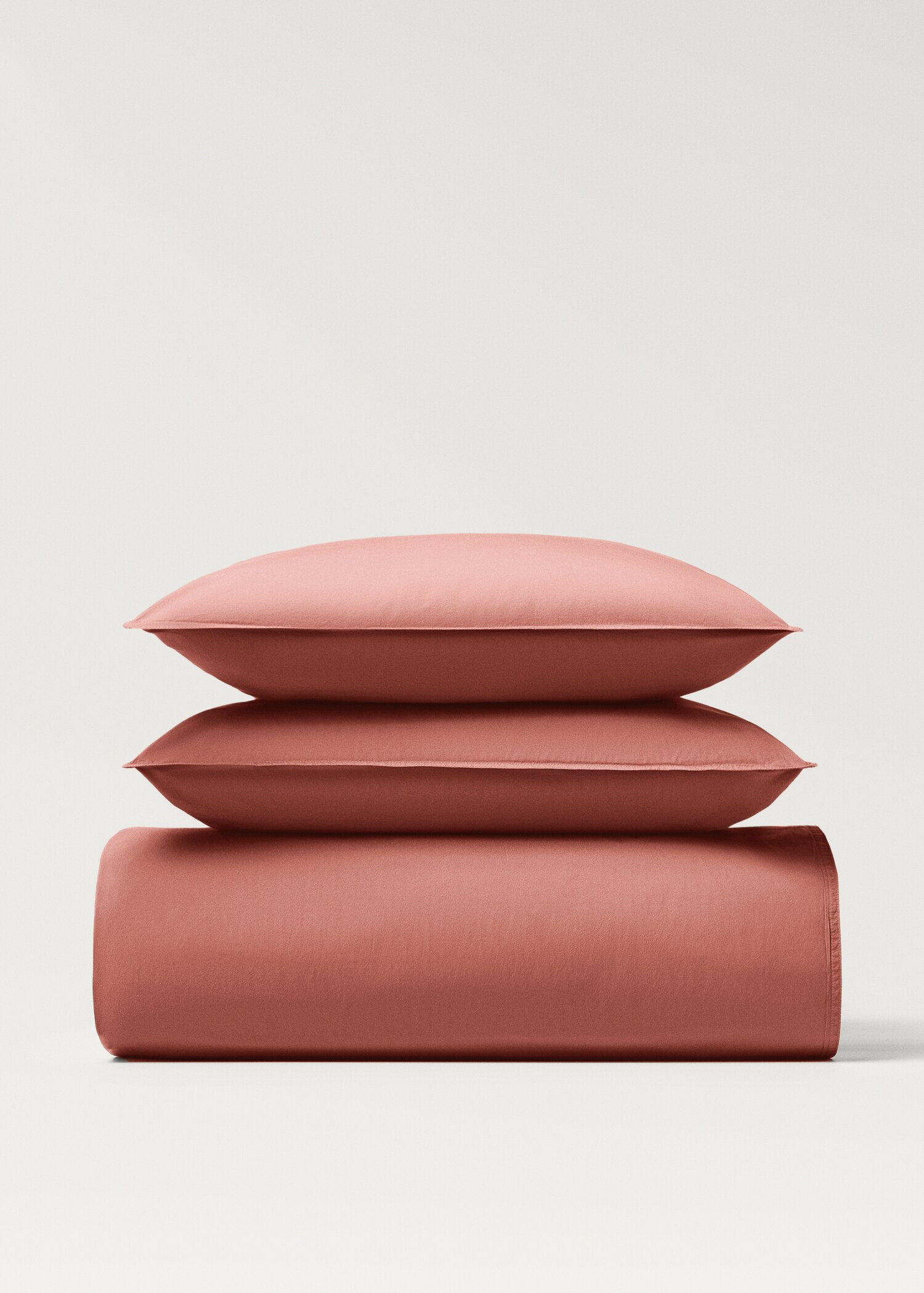 Housse de couette popeline de coton double surpiqûre lit 180/200 cm - Article sans modèle