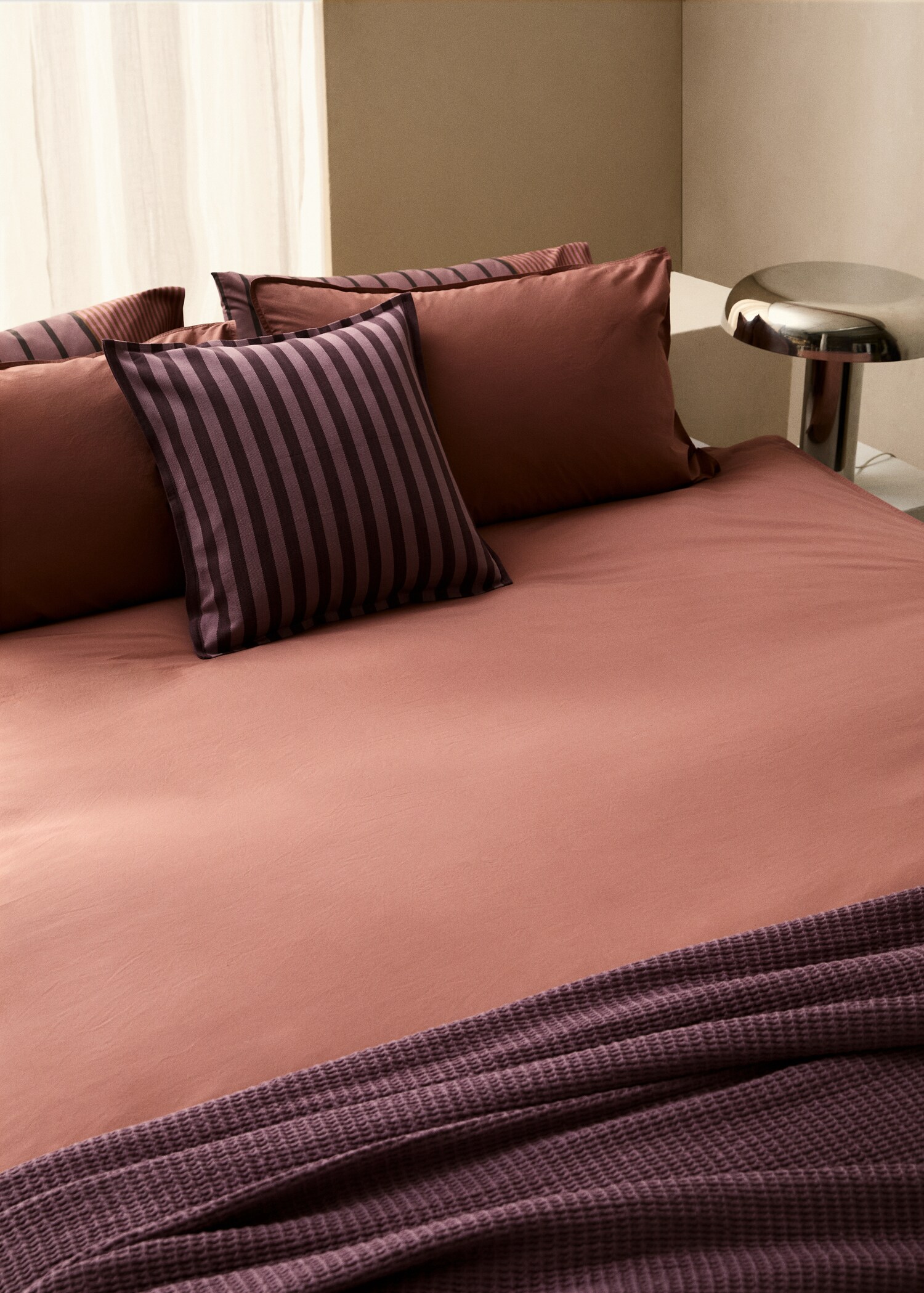 Housse de couette popeline de coton double surpiqûre lit 180/200 cm - Détail de l'article 8