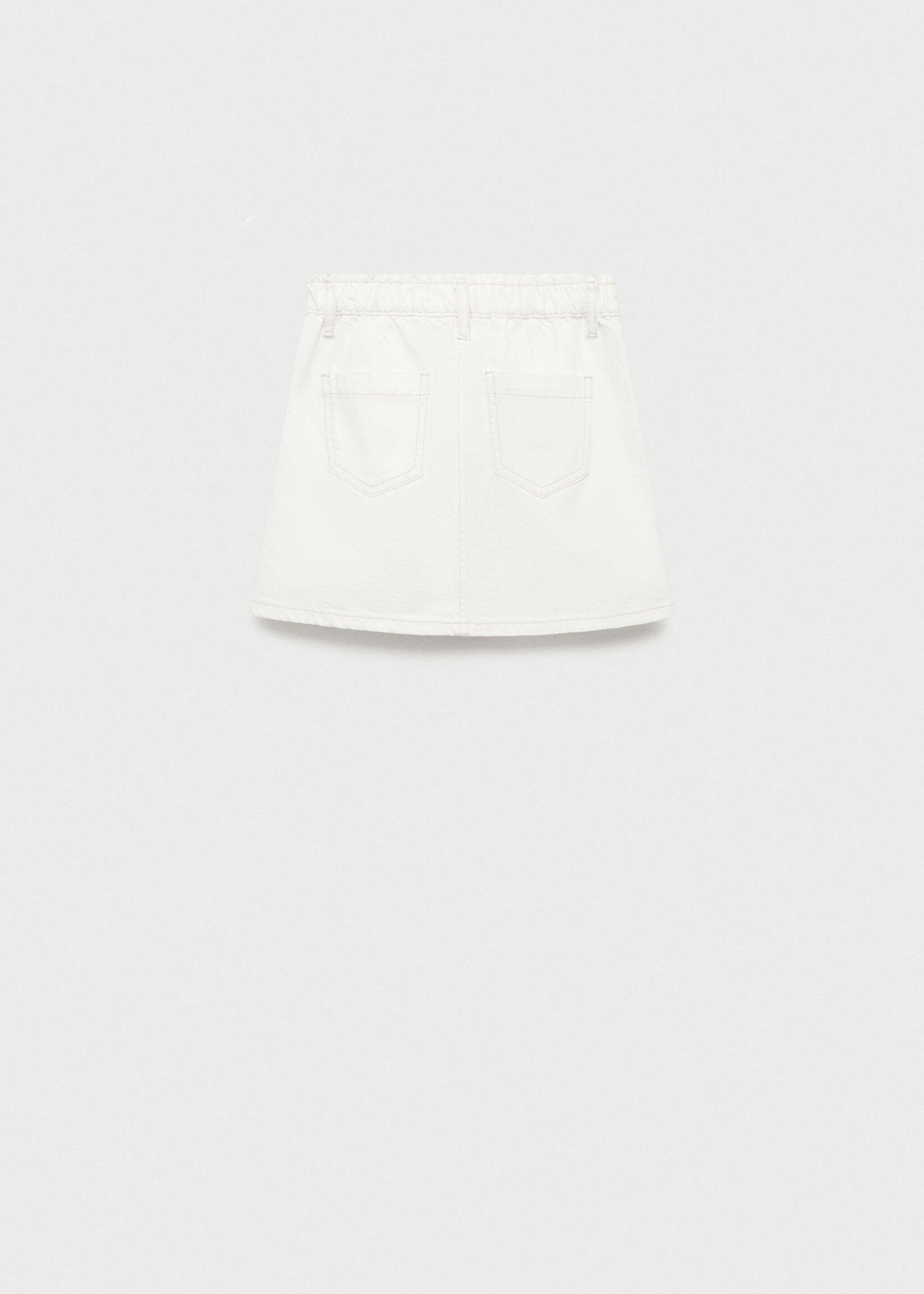 Denim mini-skirt - Reverse of the article, White. Ref: 87013271-00.