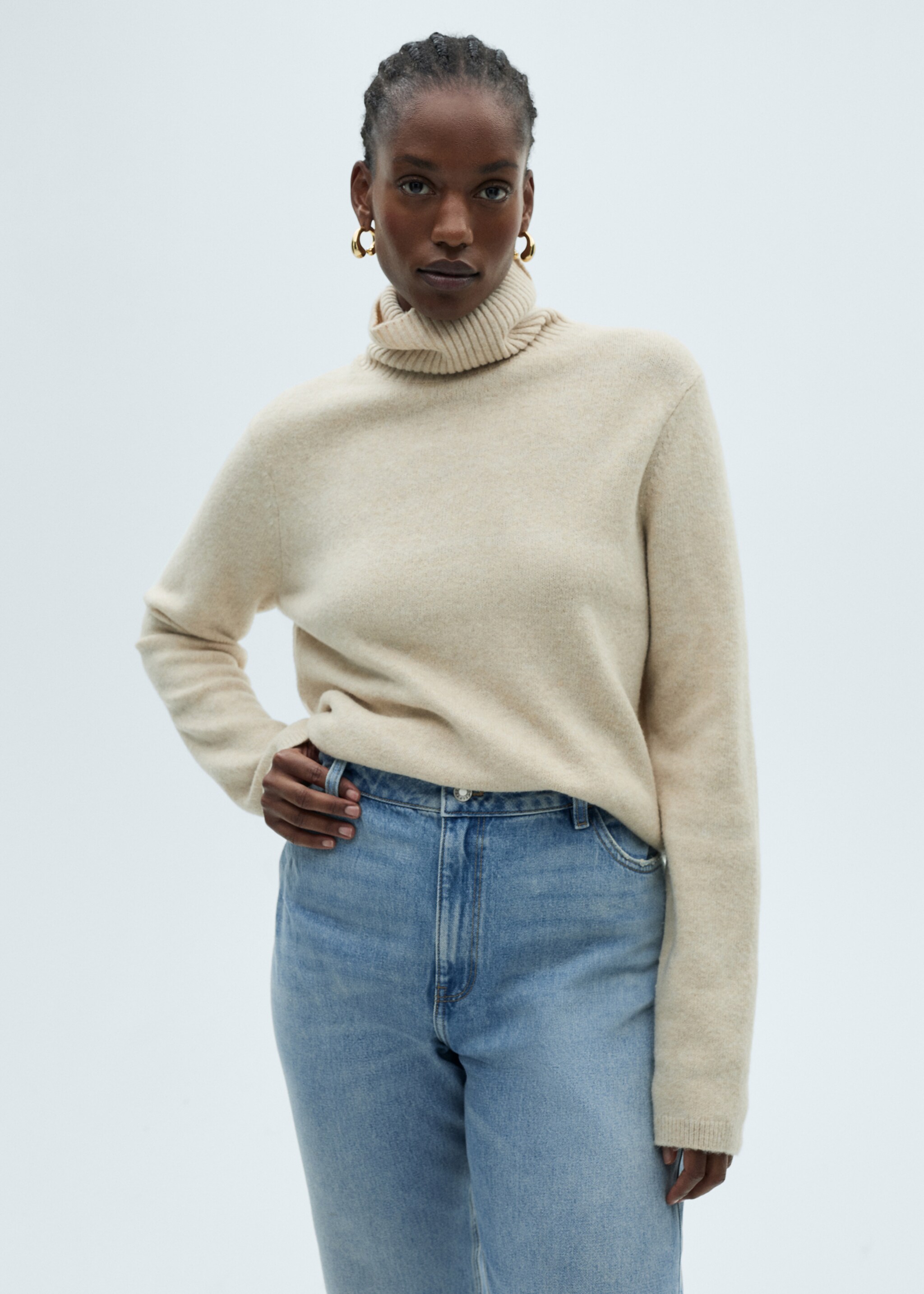 Mom2000 high-waist mom jeans - Detail van het artikel 5, Middenblauw. Ref: 87013272-00.