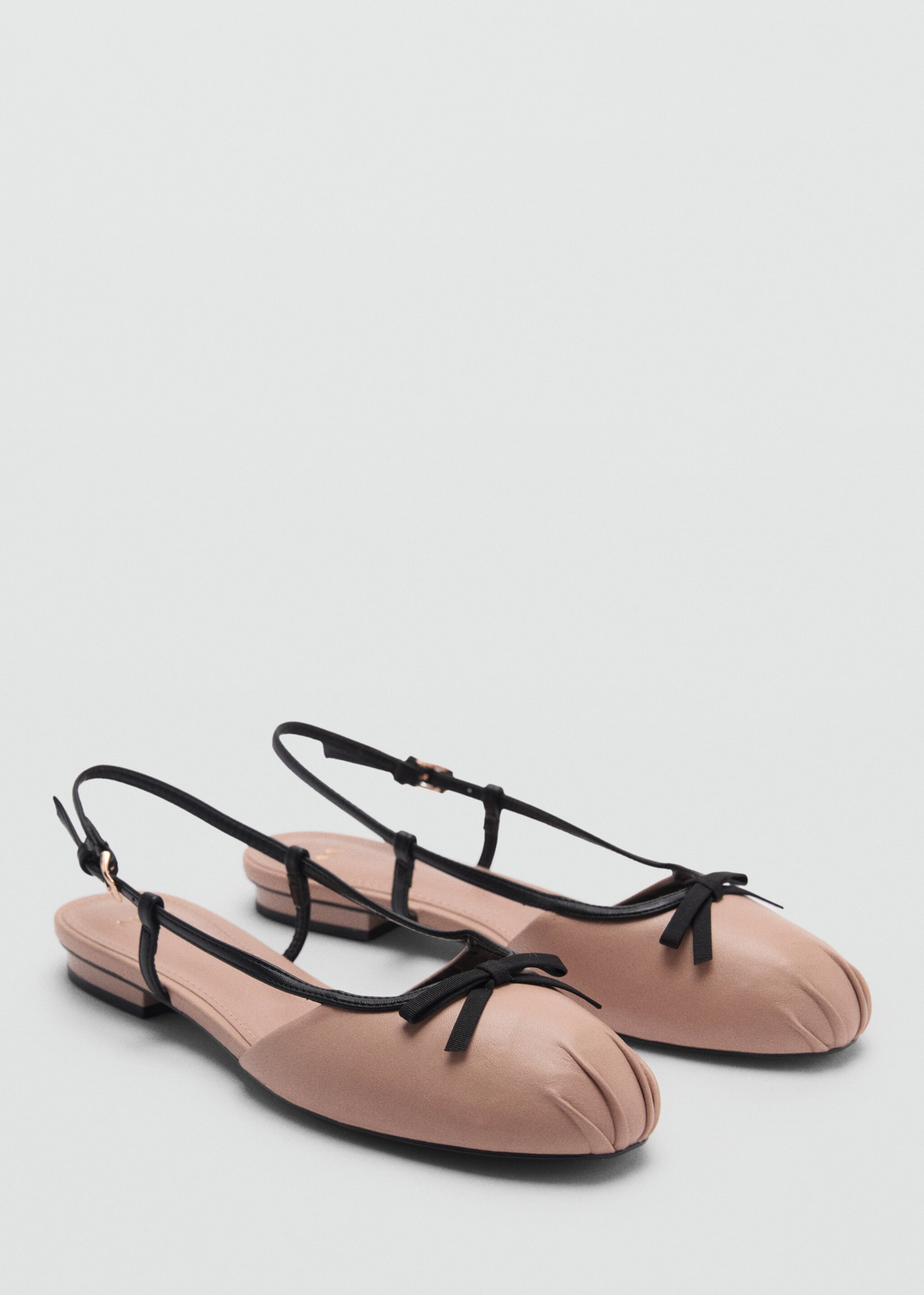 Ballet flats with decorative bow tie - Medium plane, Nude. Ref: 87013273-00.