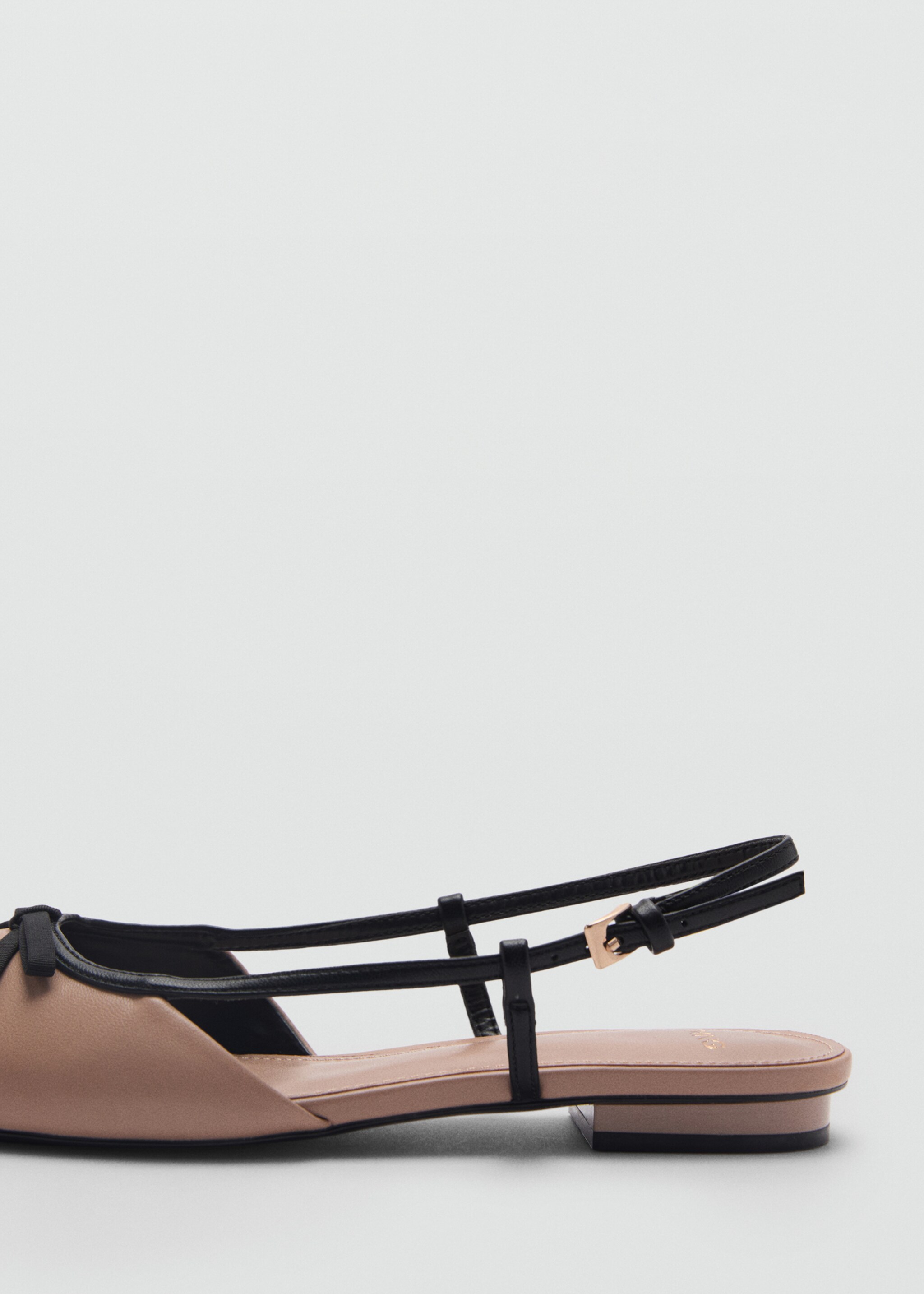 Ballet flats with decorative bow tie - Details of the article 1, Nude. Ref: 87013273-00.