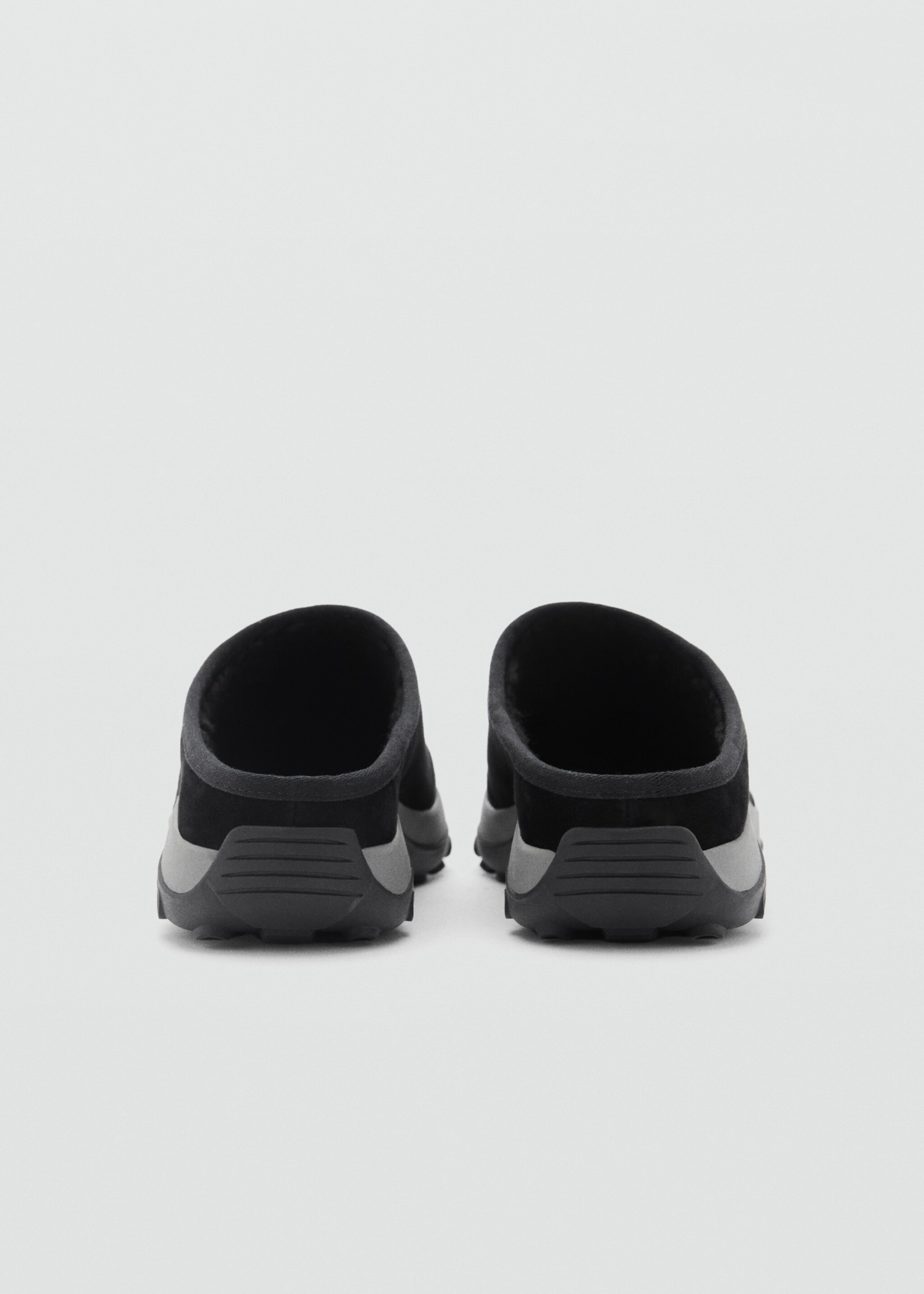 Leather clogs with track sole - Details of the article 1, Black. Ref: 87013275-00.