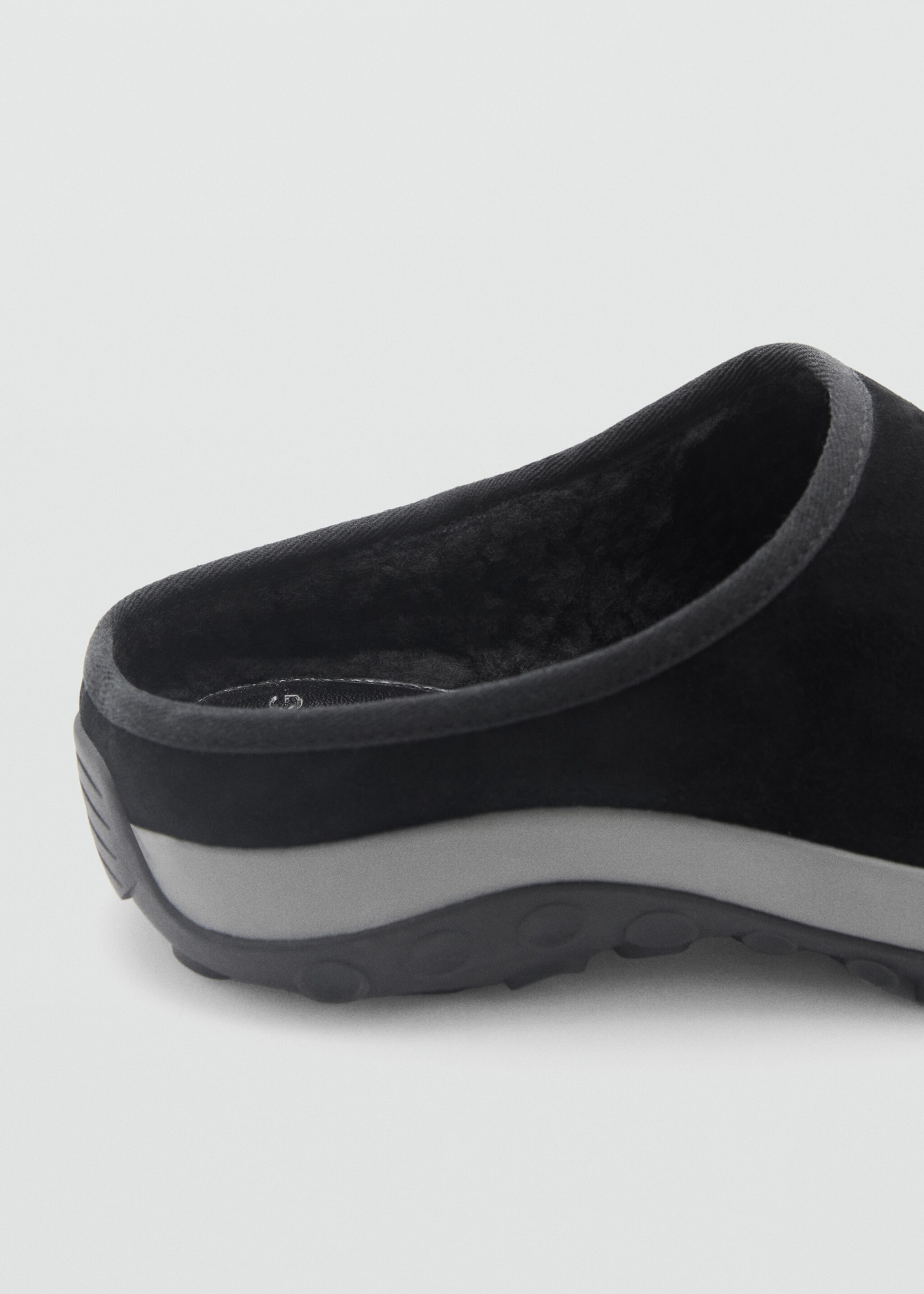 Leather clogs with track sole - Details of the article 3, Black. Ref: 87013275-00.