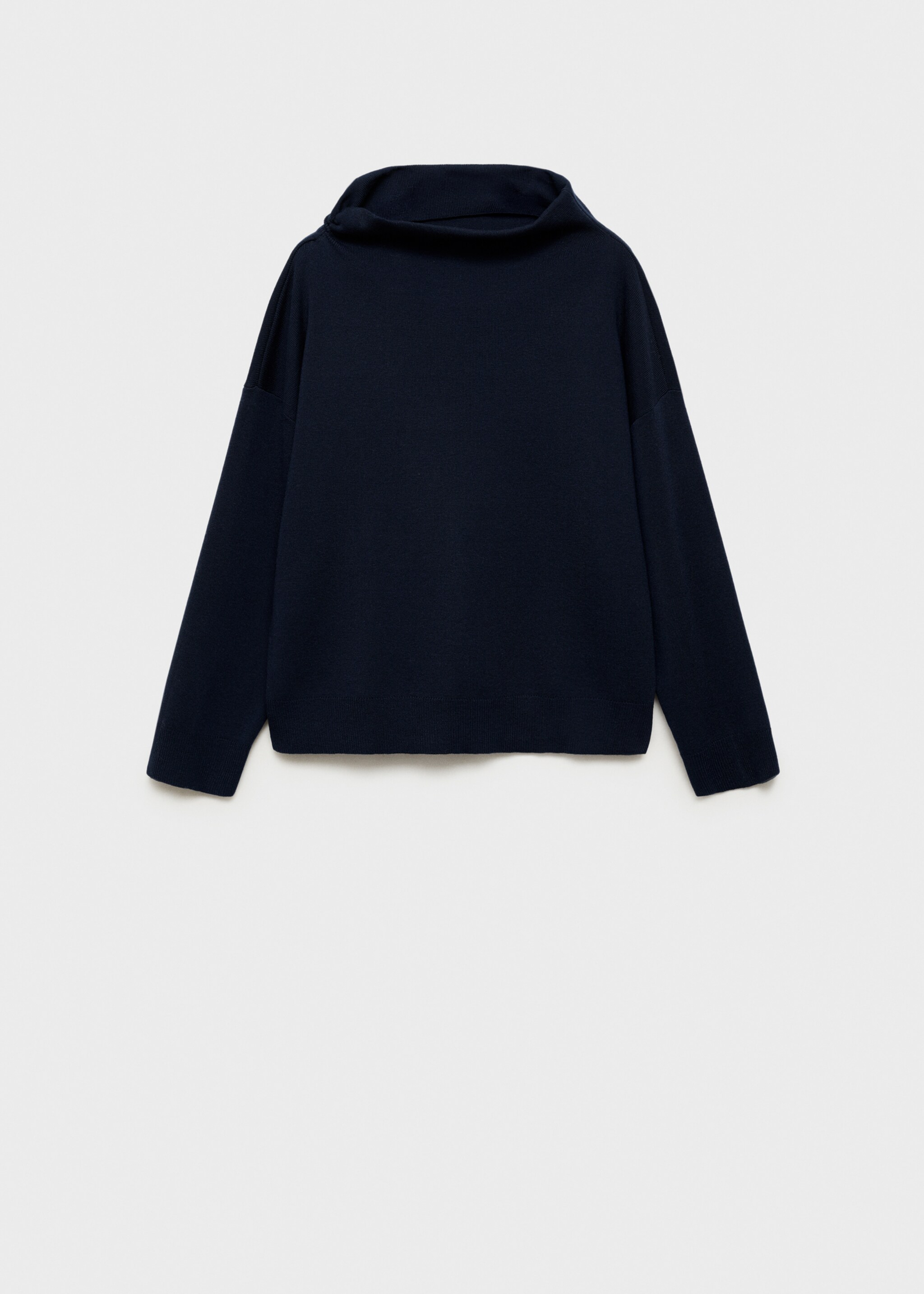 Knitted sweater with asymmetrical neck - Article without model, Dark Navy. Ref: 87013276-00.