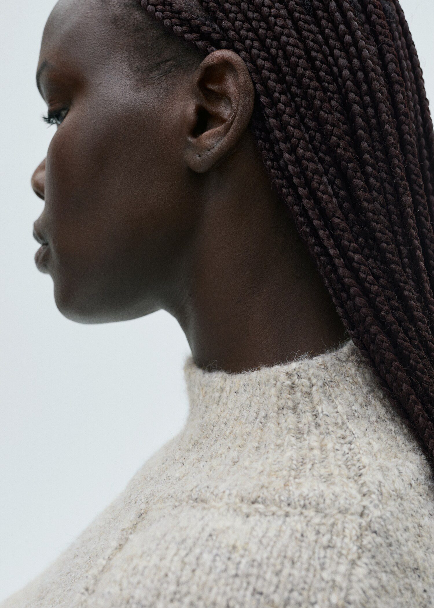 Knitted sweater with perkins neck - Details of the article 4