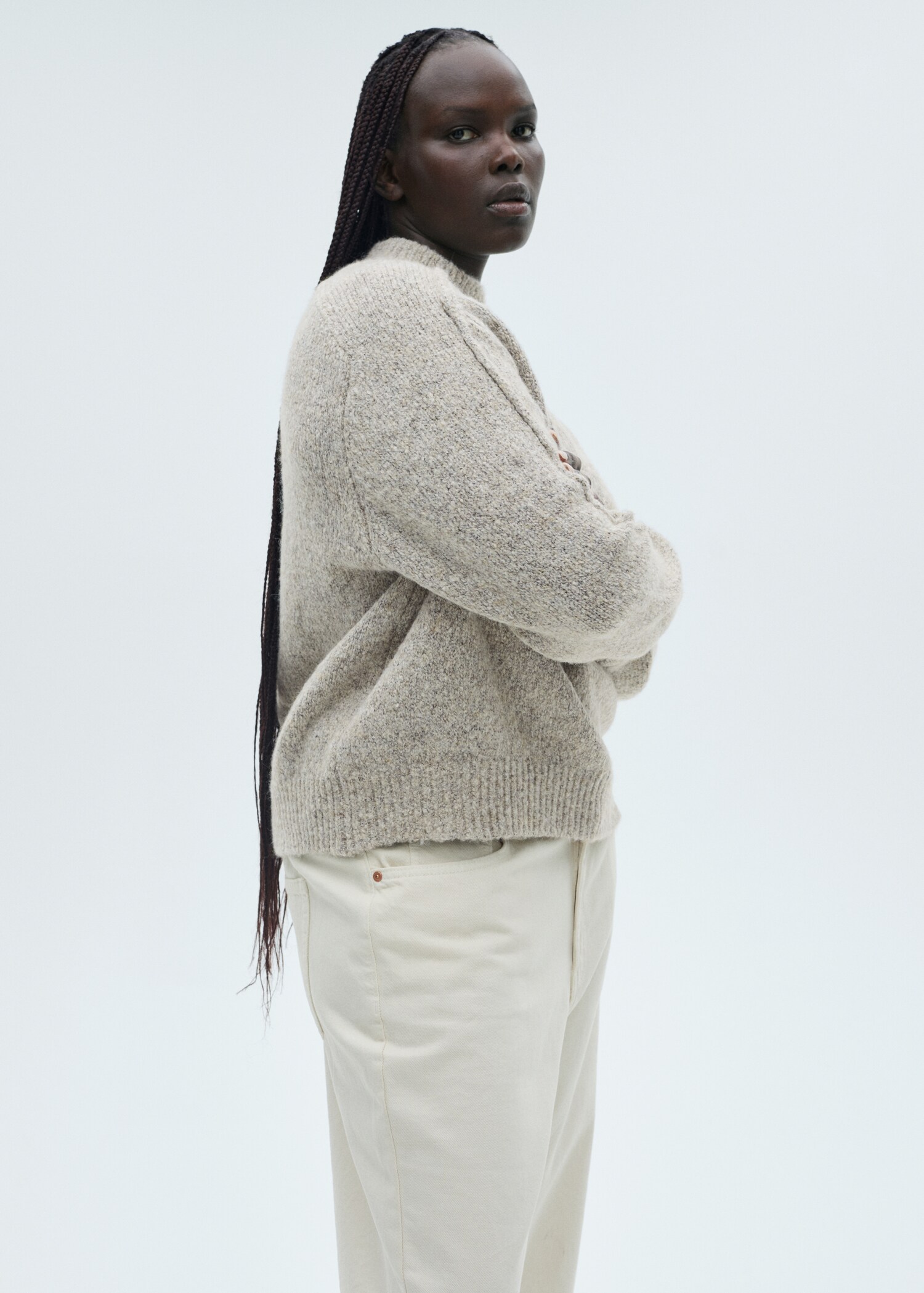 Knitted sweater with perkins neck - Details of the article 5
