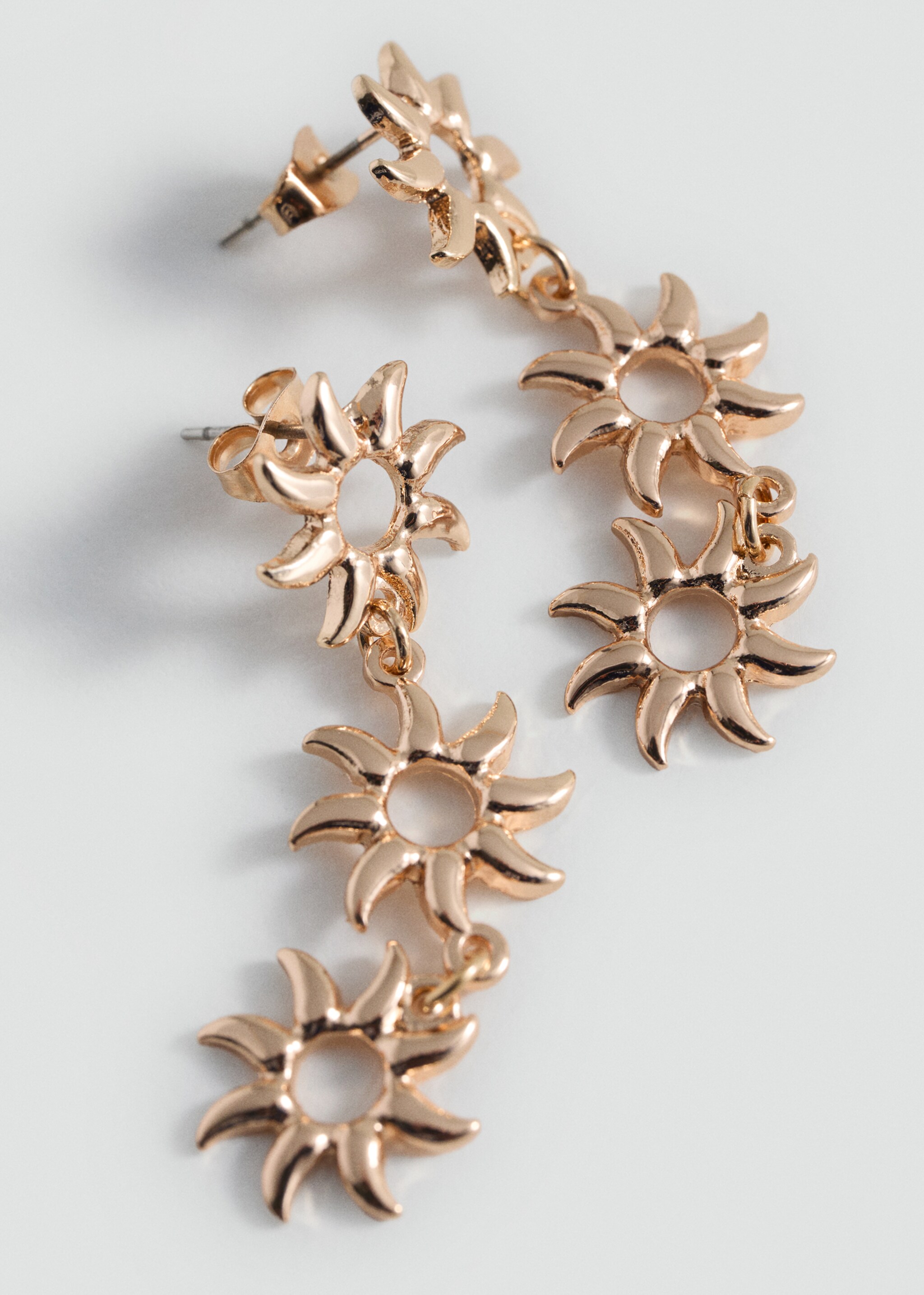 Long sun earrings - Medium plane, Gold. Ref: 87013291-00.