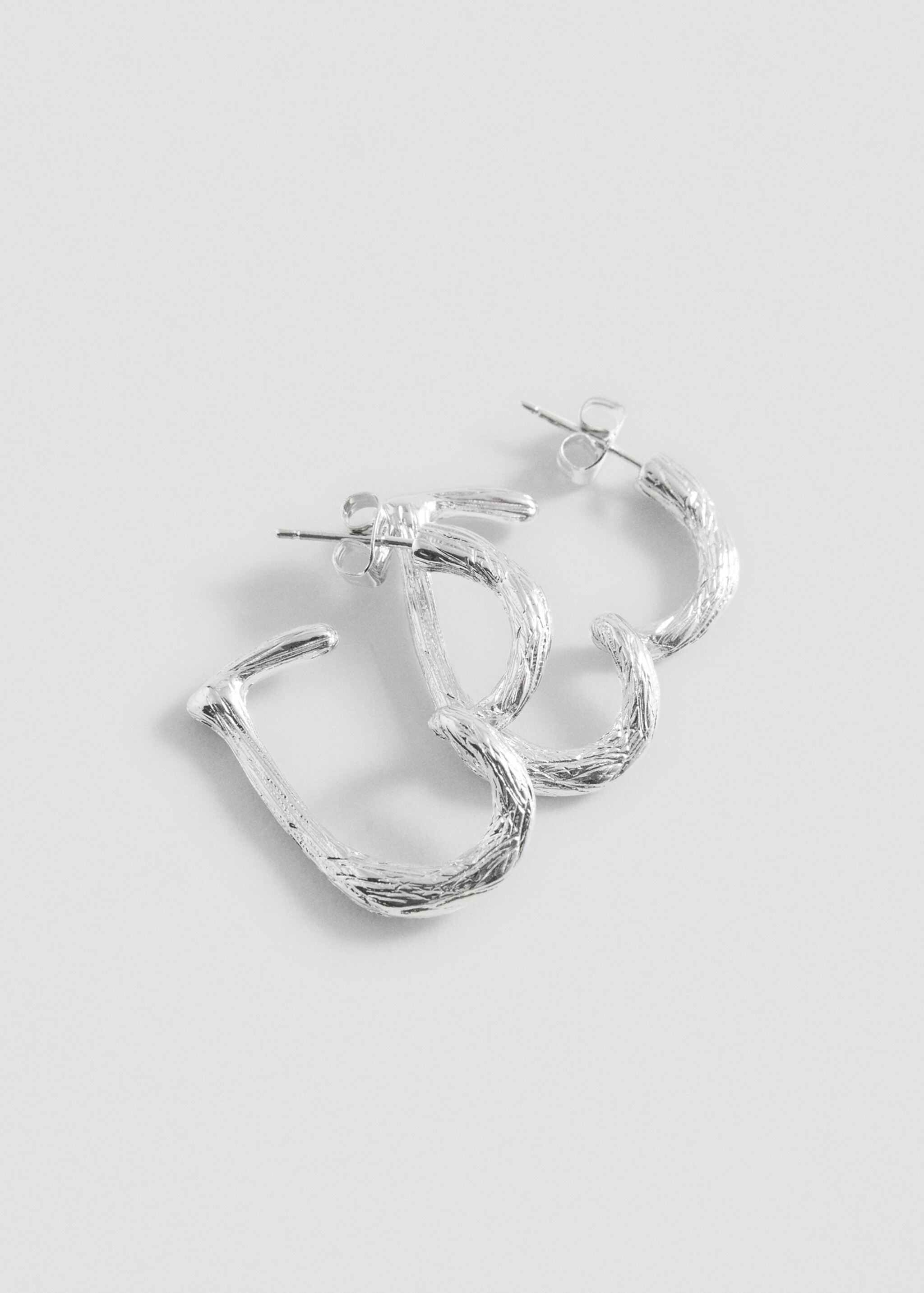 Pendientes corazón - Plano medio, Plata. Ref: 87013297-00.