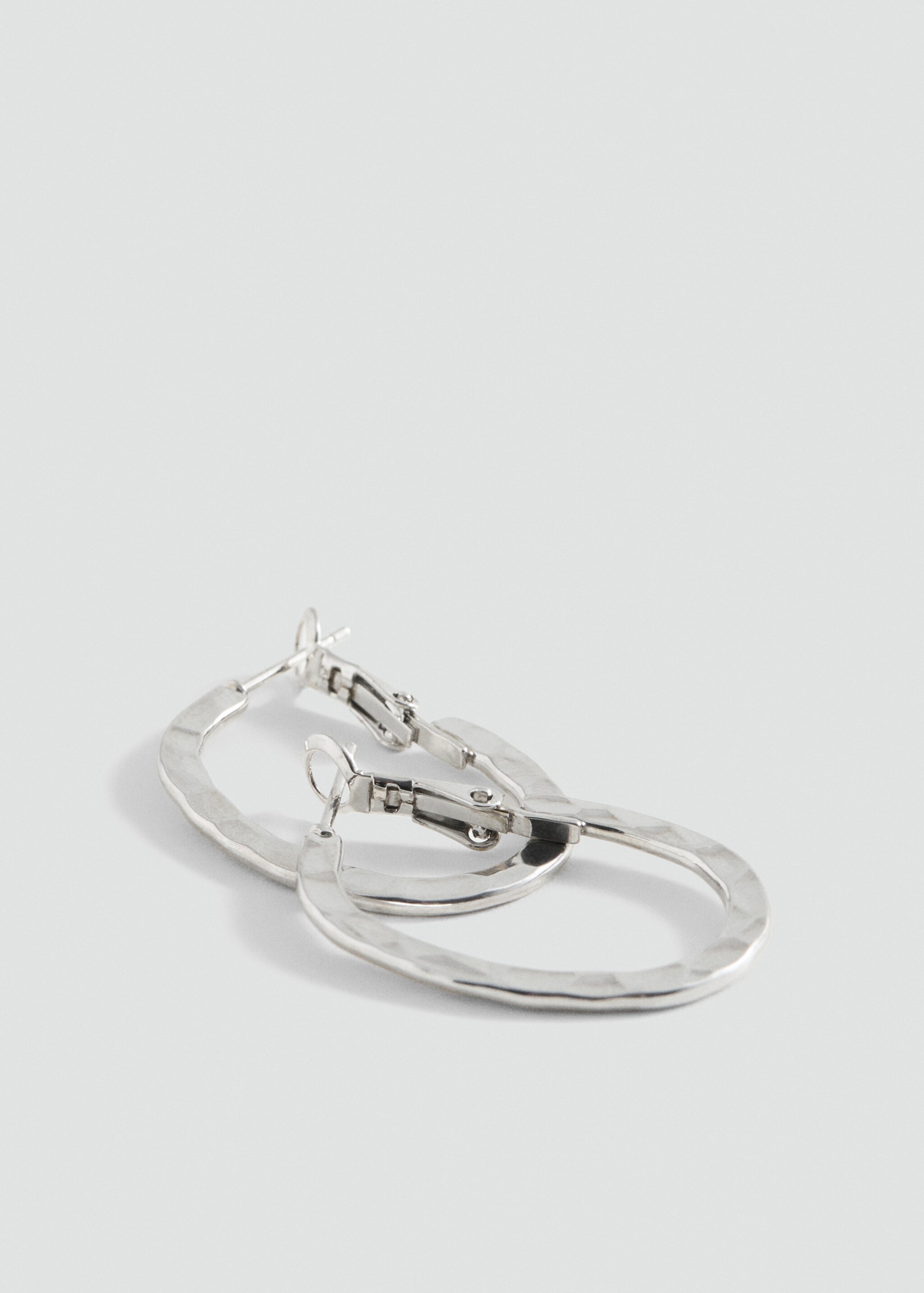 Pendientes aro - Plano medio, Plata. Ref: 87013298-00.