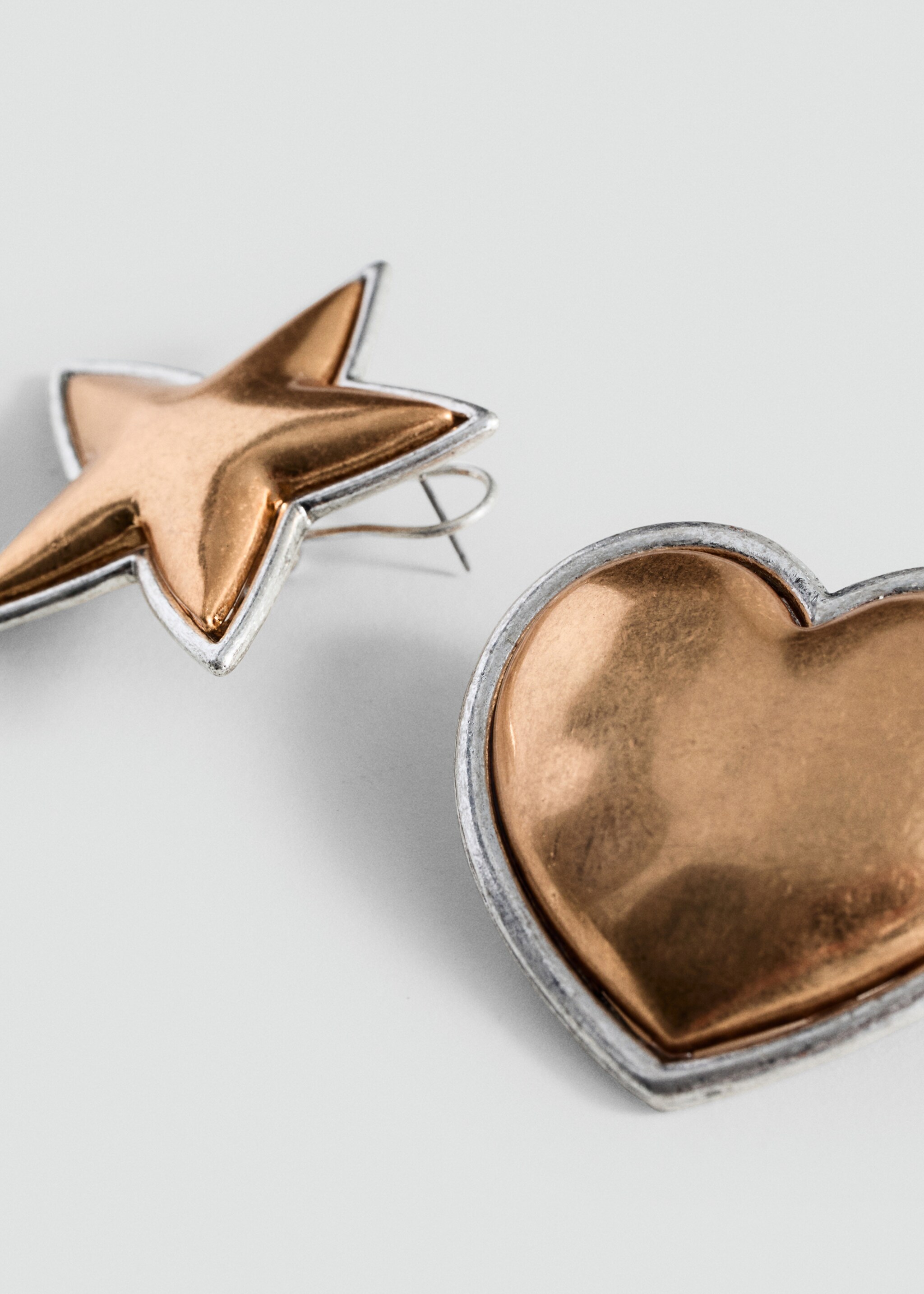 Combined-shape earrings - Medium plane, Gold. Ref: 87013313-00.