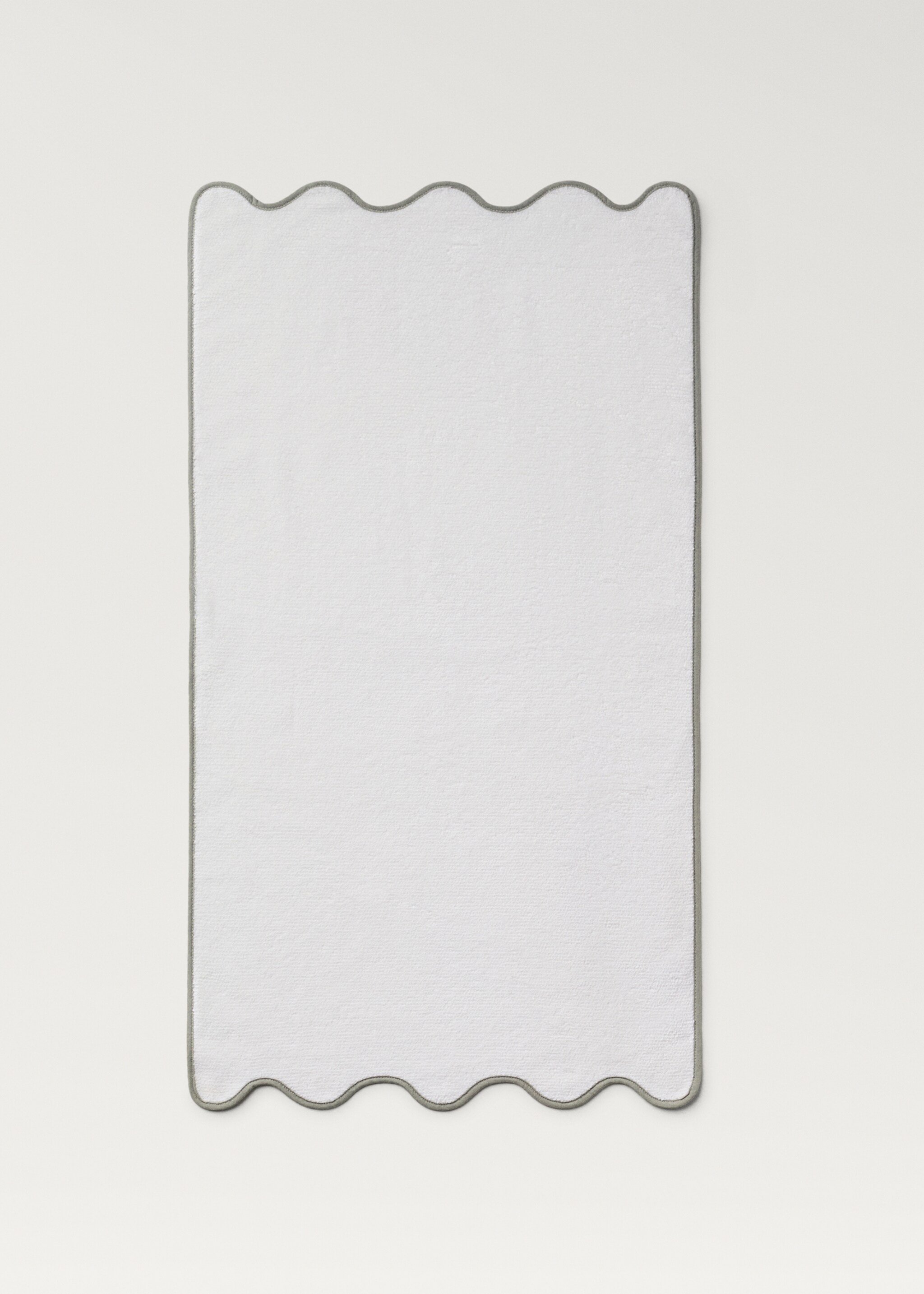 Rice-stitch washbasin towel with waves - Details of the article 4, White. Ref: 87013319-00.