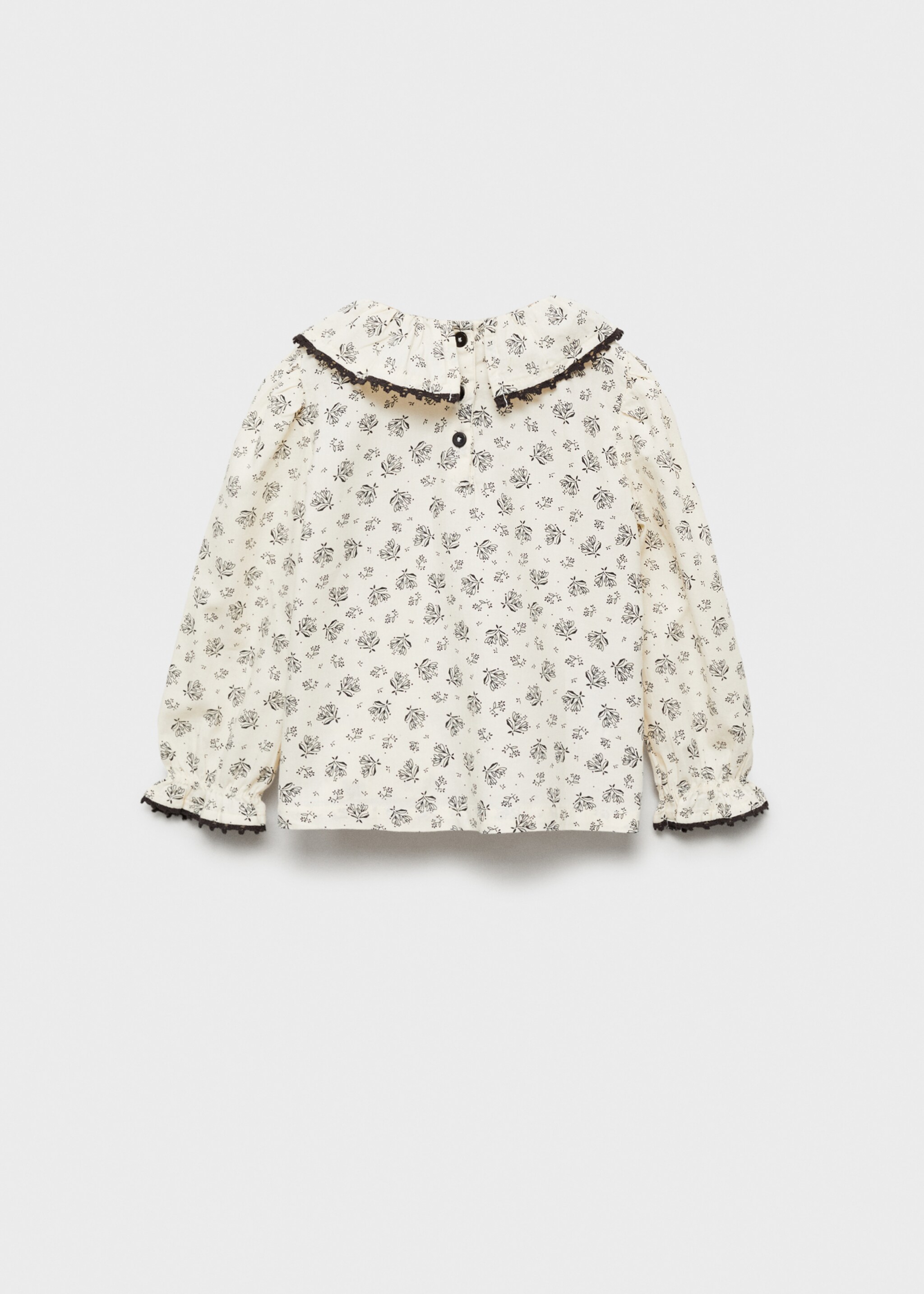 Blusa floral algodón - Reverso del artículo, Crudo. Ref: 87013646-00.