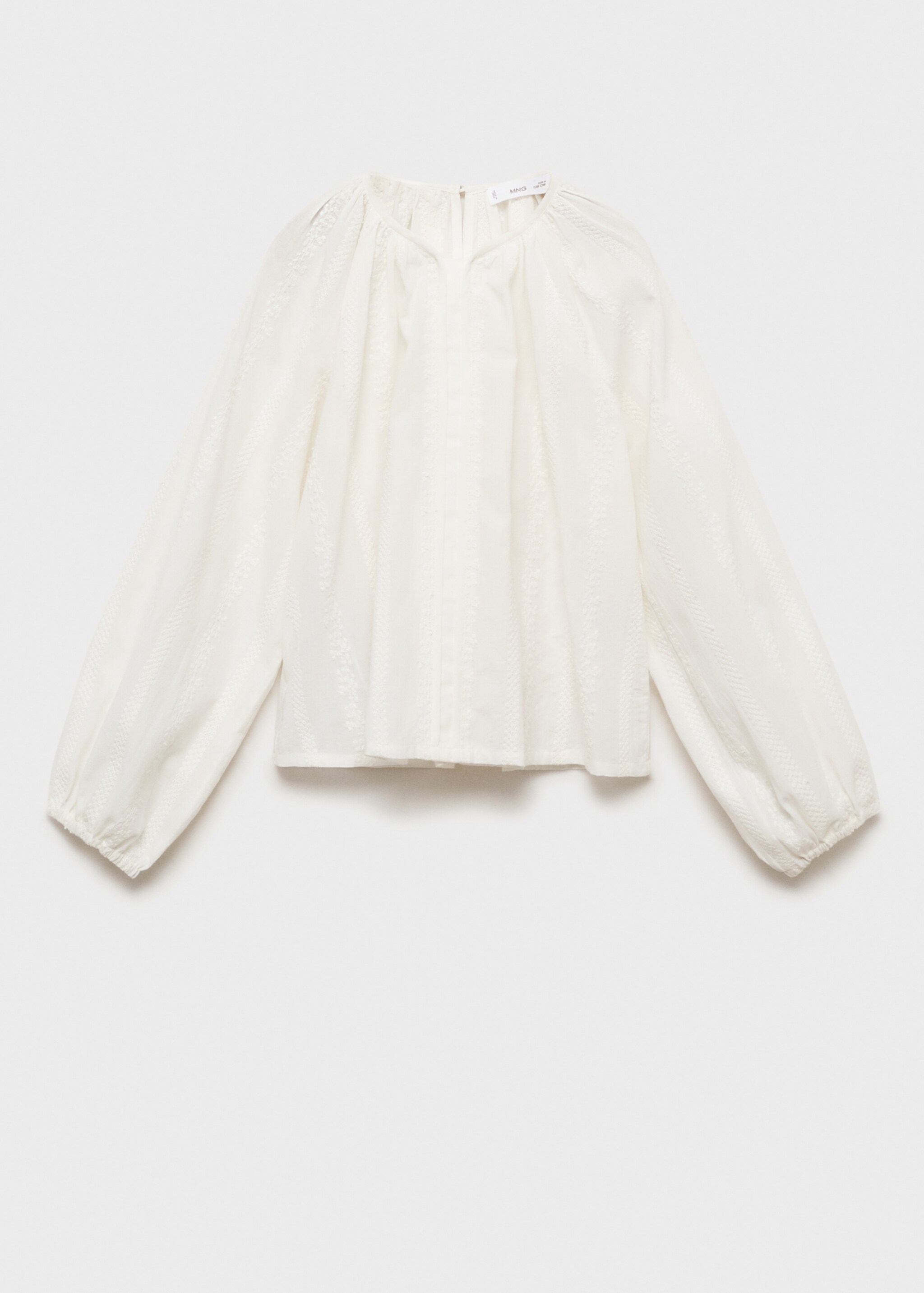 Blusa algodón detalles bordados - Artículo sin modelo, Blanco. Ref: 87013647-00.