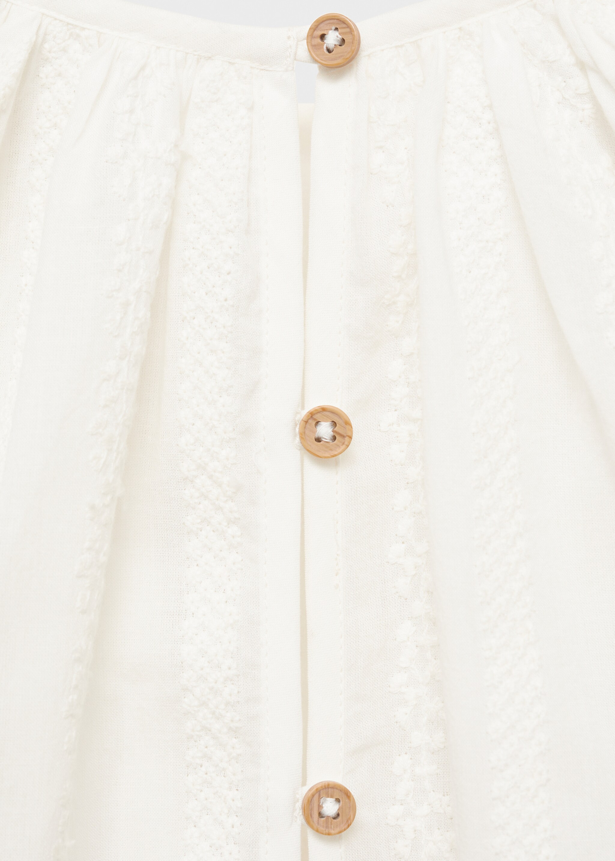 Blusa algodón detalles bordados - Detalle del artículo 8, Blanco. Ref: 87013647-00.