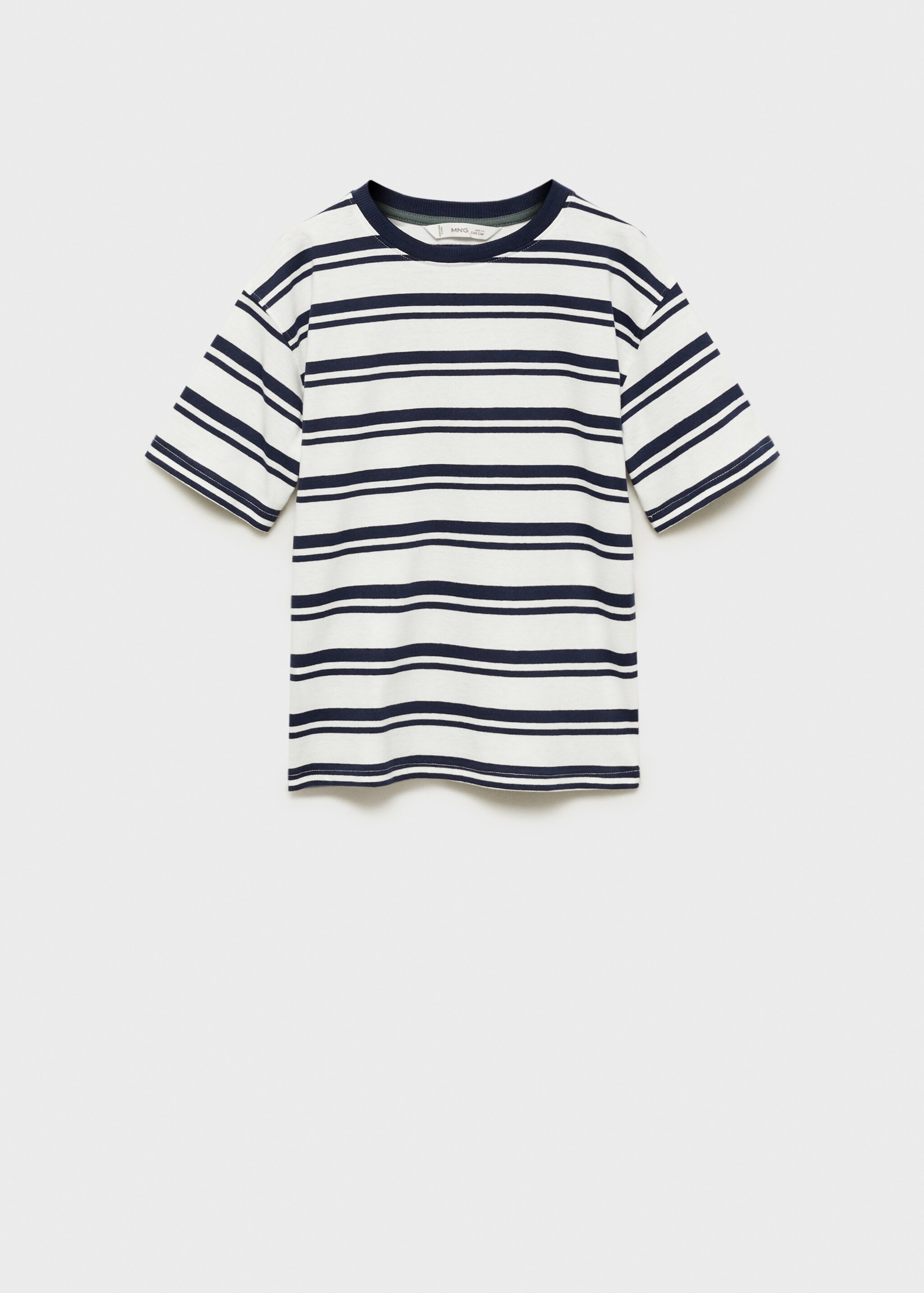 Striped cotton T-shirt - Article without model, Dark Navy. Ref: 87013649-00.