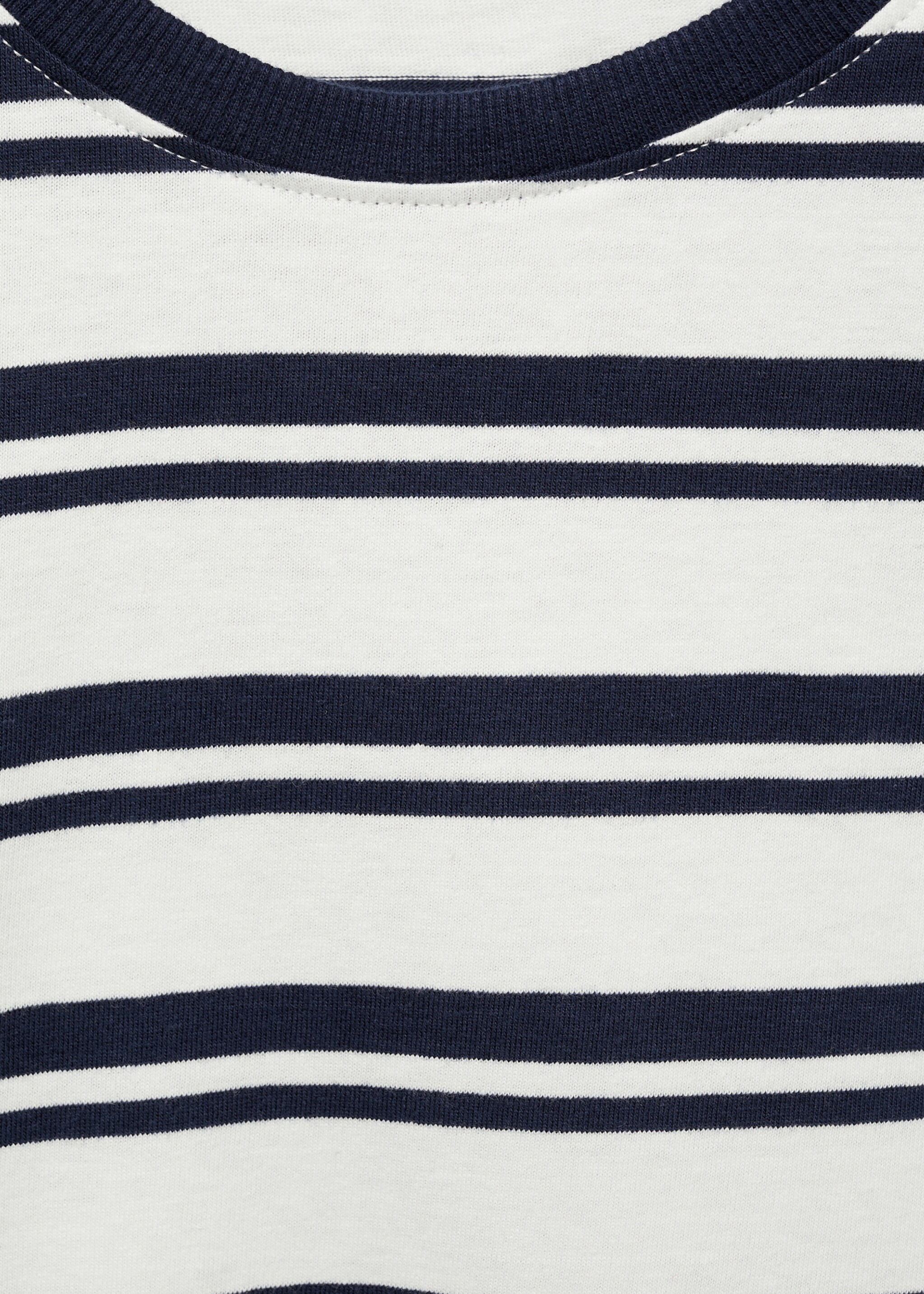 Striped cotton T-shirt - Details of the article 8, Dark Navy. Ref: 87013649-00.