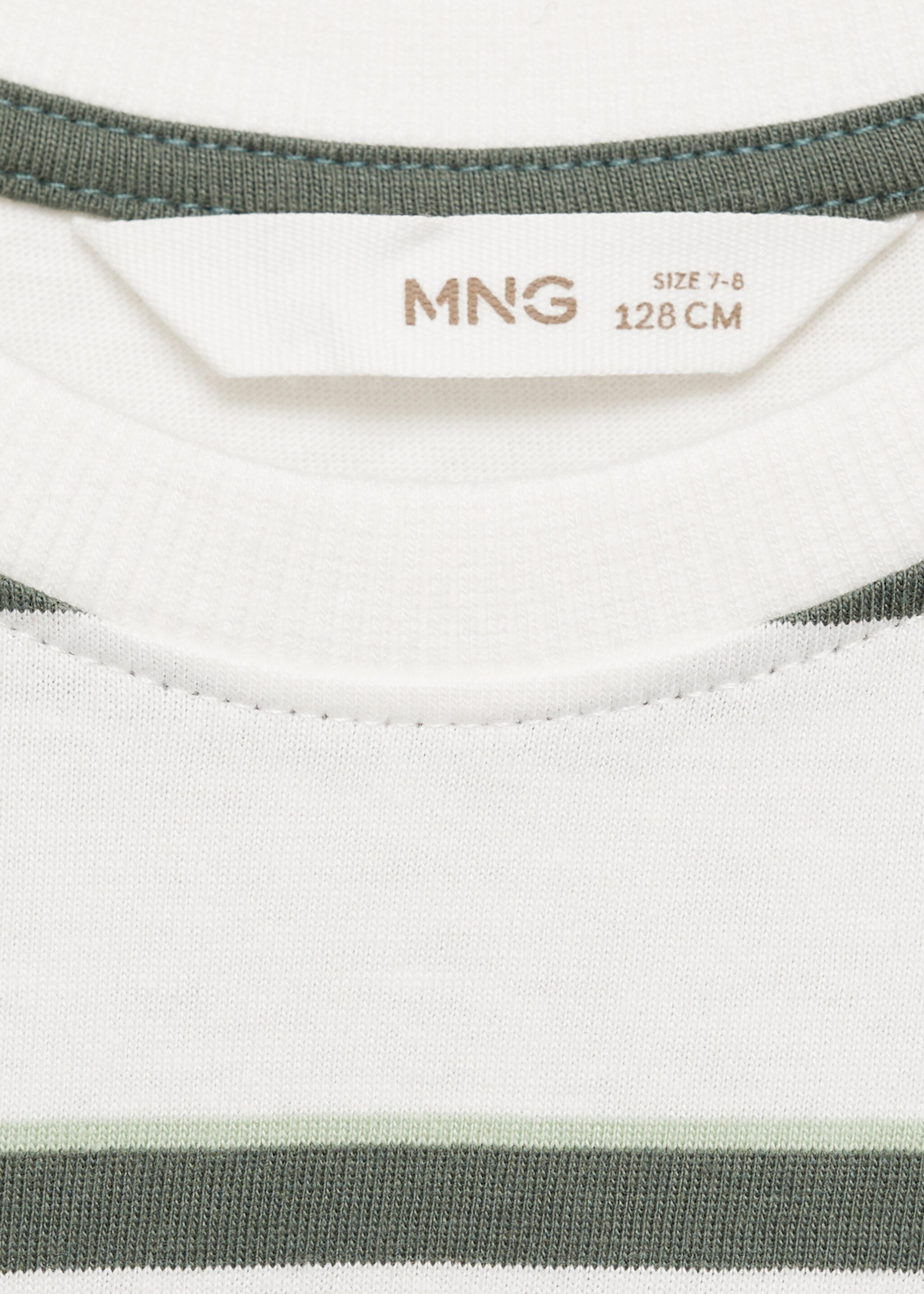 Striped short-sleeved t-shirt - Details of the article 8, Green. Ref: 87013650-00.