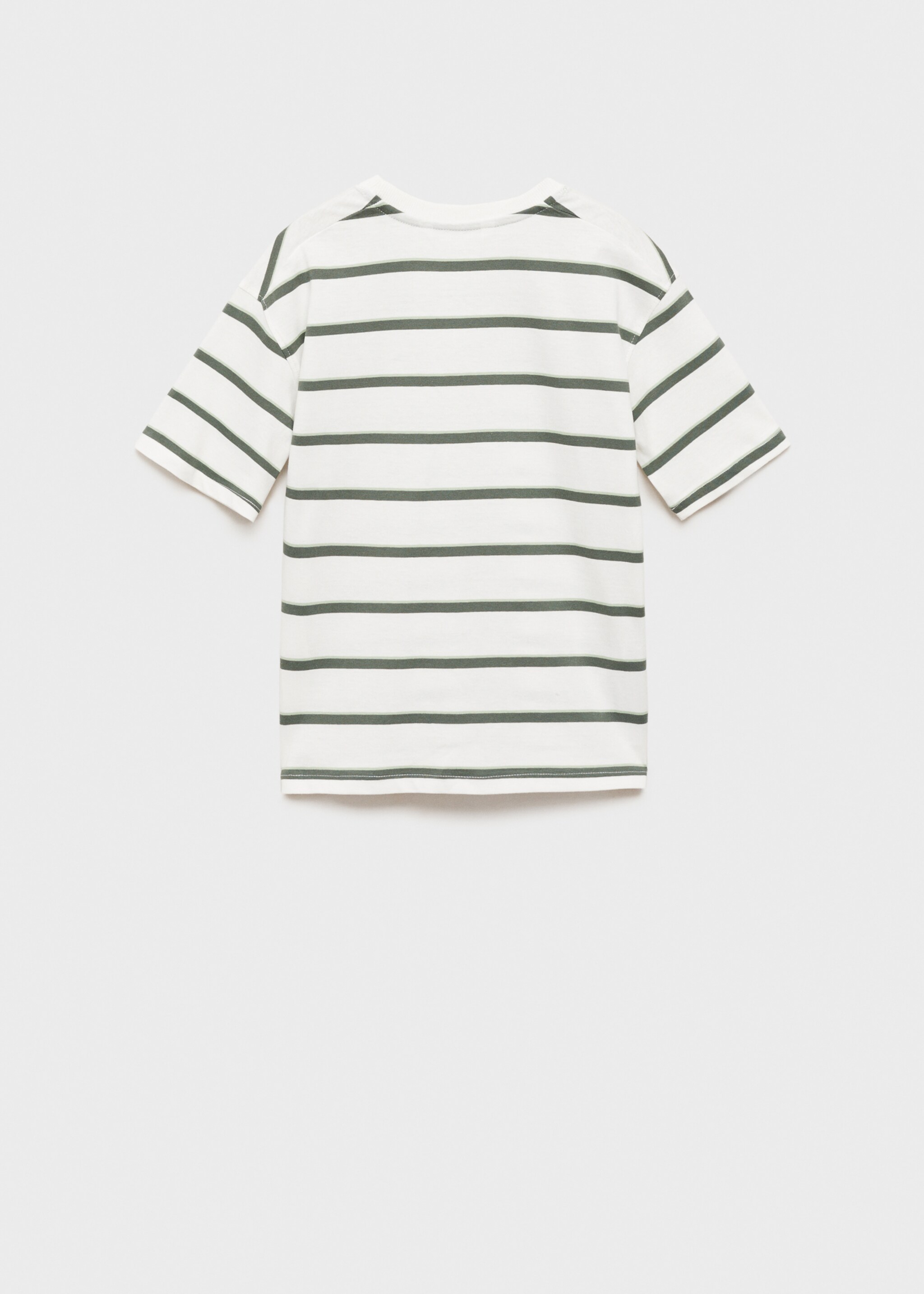 Striped short-sleeved t-shirt - Reverse of the article, Green. Ref: 87013650-00.