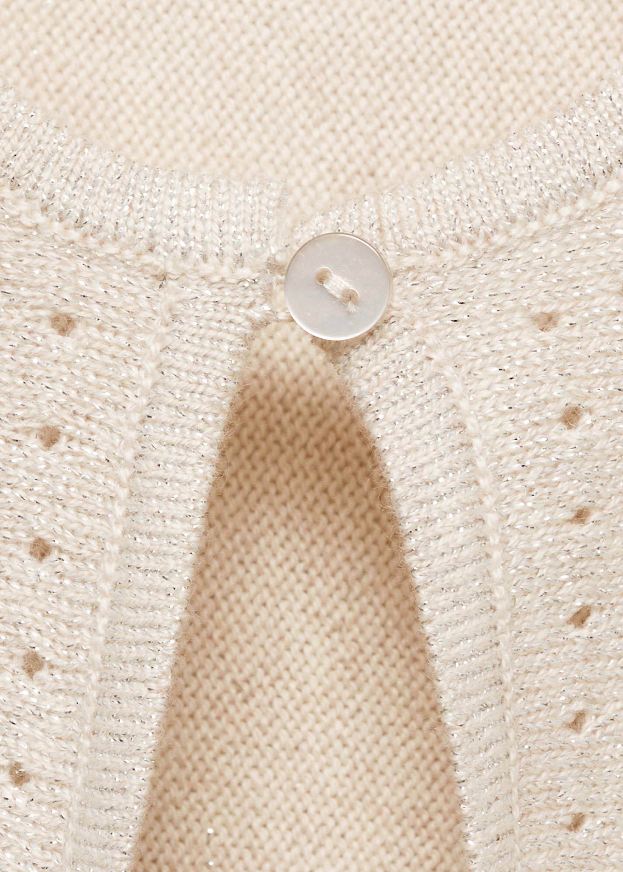 Lurex knitted cape - Details of the article 0, Ecru. Ref: 87013651-00.