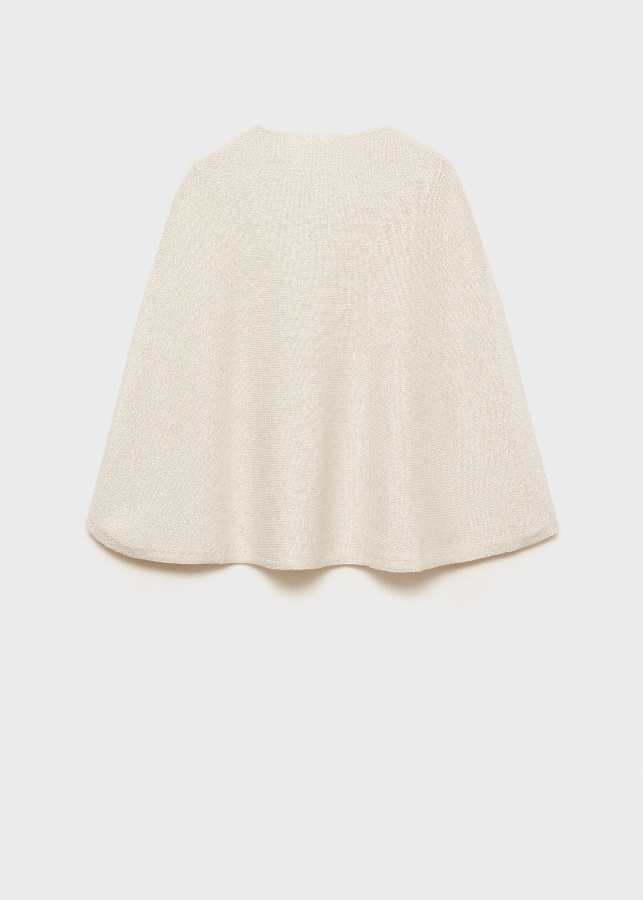 Lurex knitted cape - Reverse of the article, Ecru. Ref: 87013651-00.