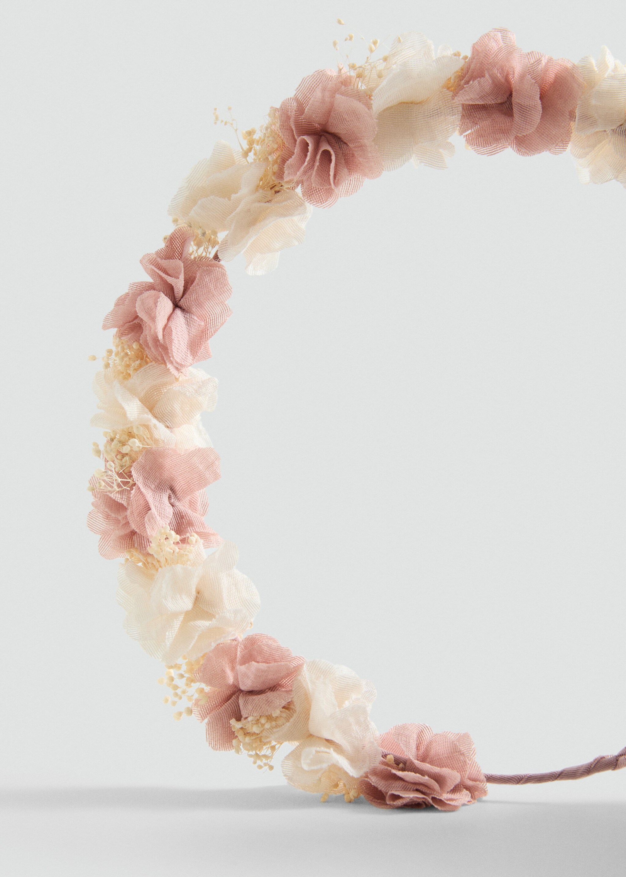 Bandolete de flores com fecho de laço - Pormenor do artigo 1, Rosa-pálido. Ref: 87013653-00.