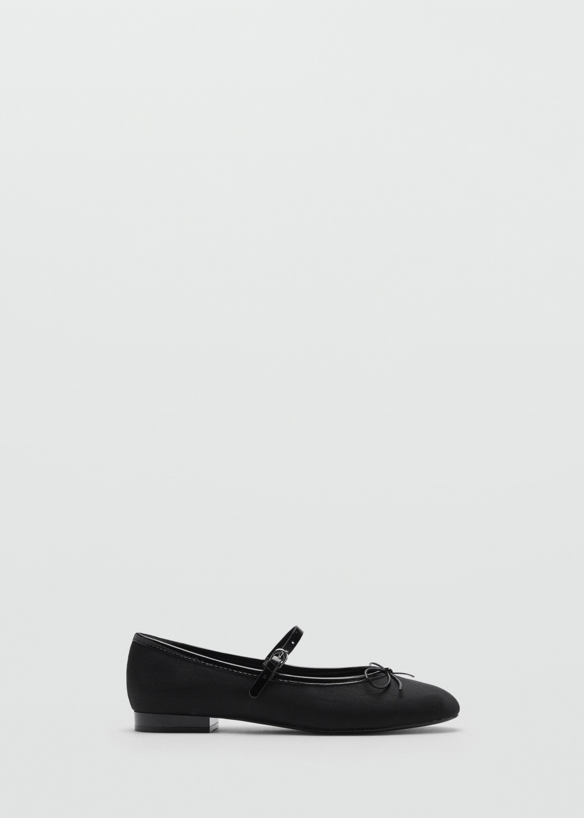 Ballerinas with strip and bow detail - Article without model, Black. Ref: 87013657-00.