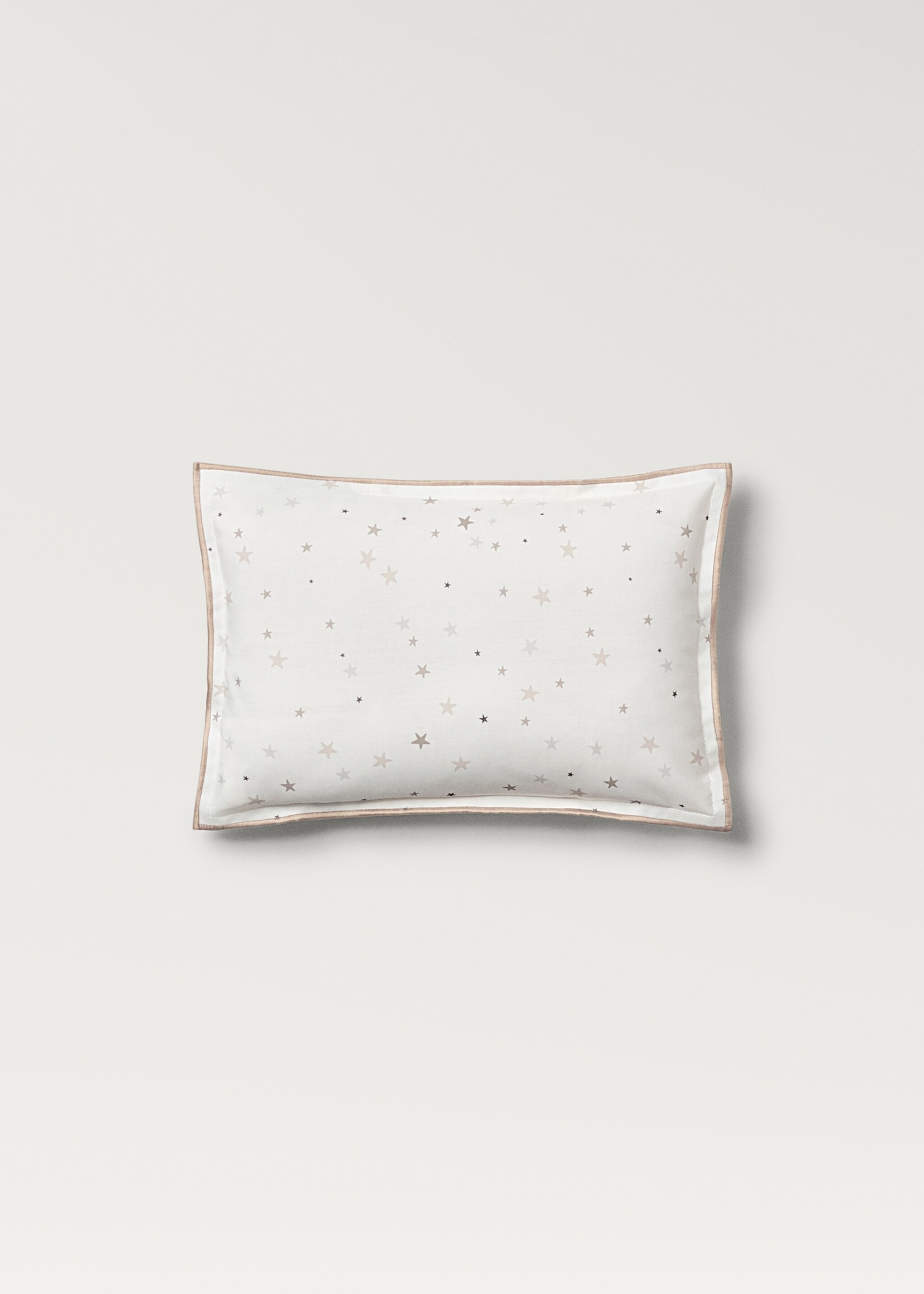 Children's cushion cover with star print, 30x20cm - Article without model, Light/Pastel Grey. Ref: 87013658-00.