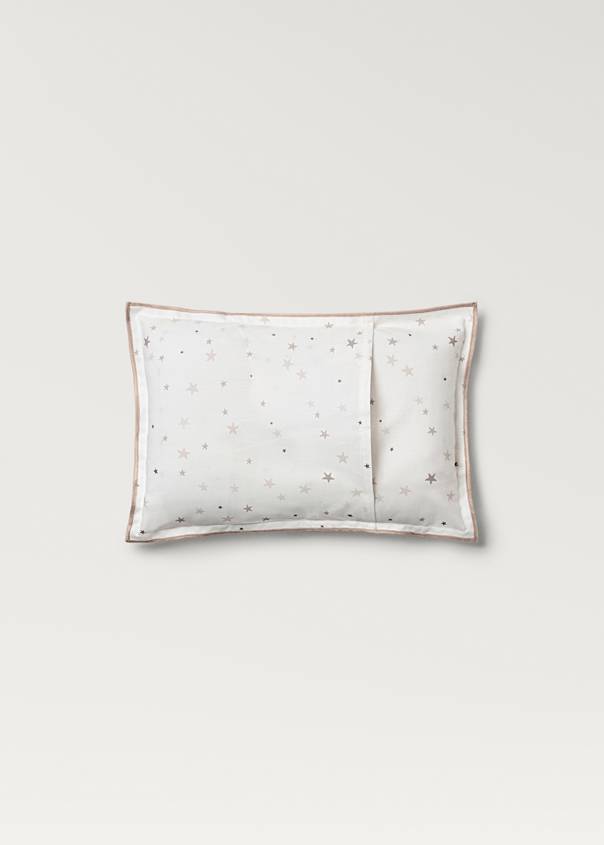 Children's cushion cover with star print, 30x20cm - Details of the article 1, Light/Pastel Grey. Ref: 87013658-00.