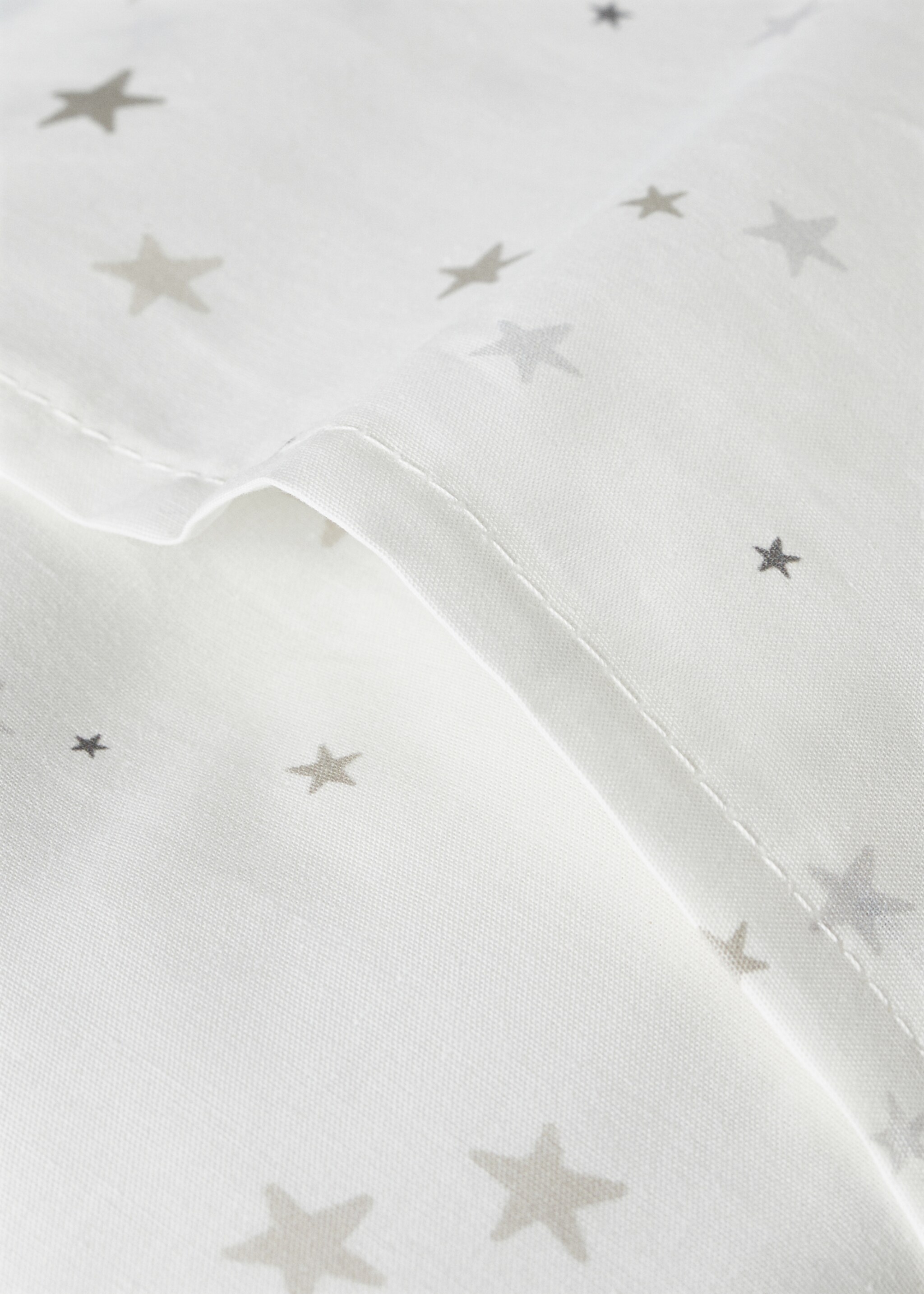 Children's cushion cover with star print, 30x20cm - Details of the article 2, Light/Pastel Grey. Ref: 87013658-00.