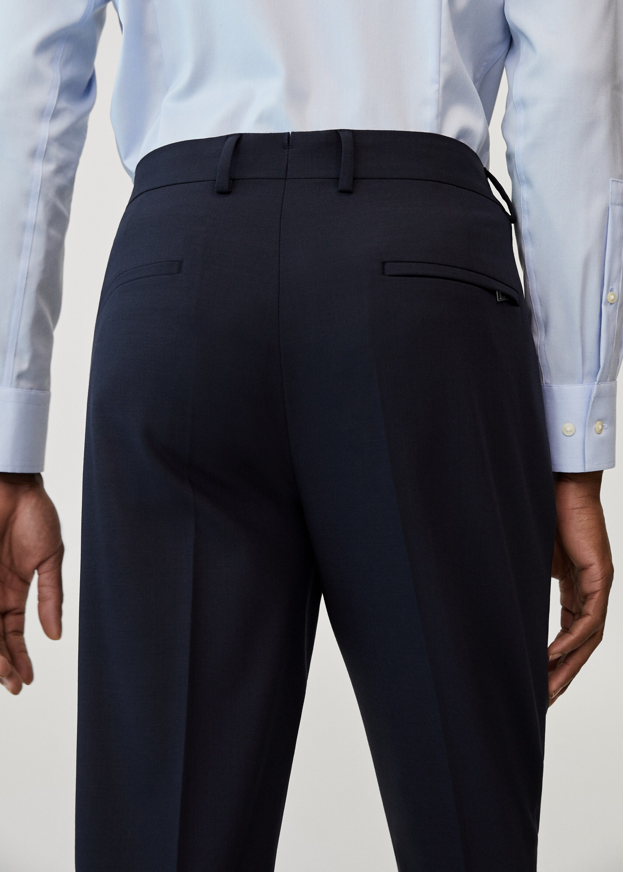 Lněné oblekové kalhoty slim fit - Detail zboží 1