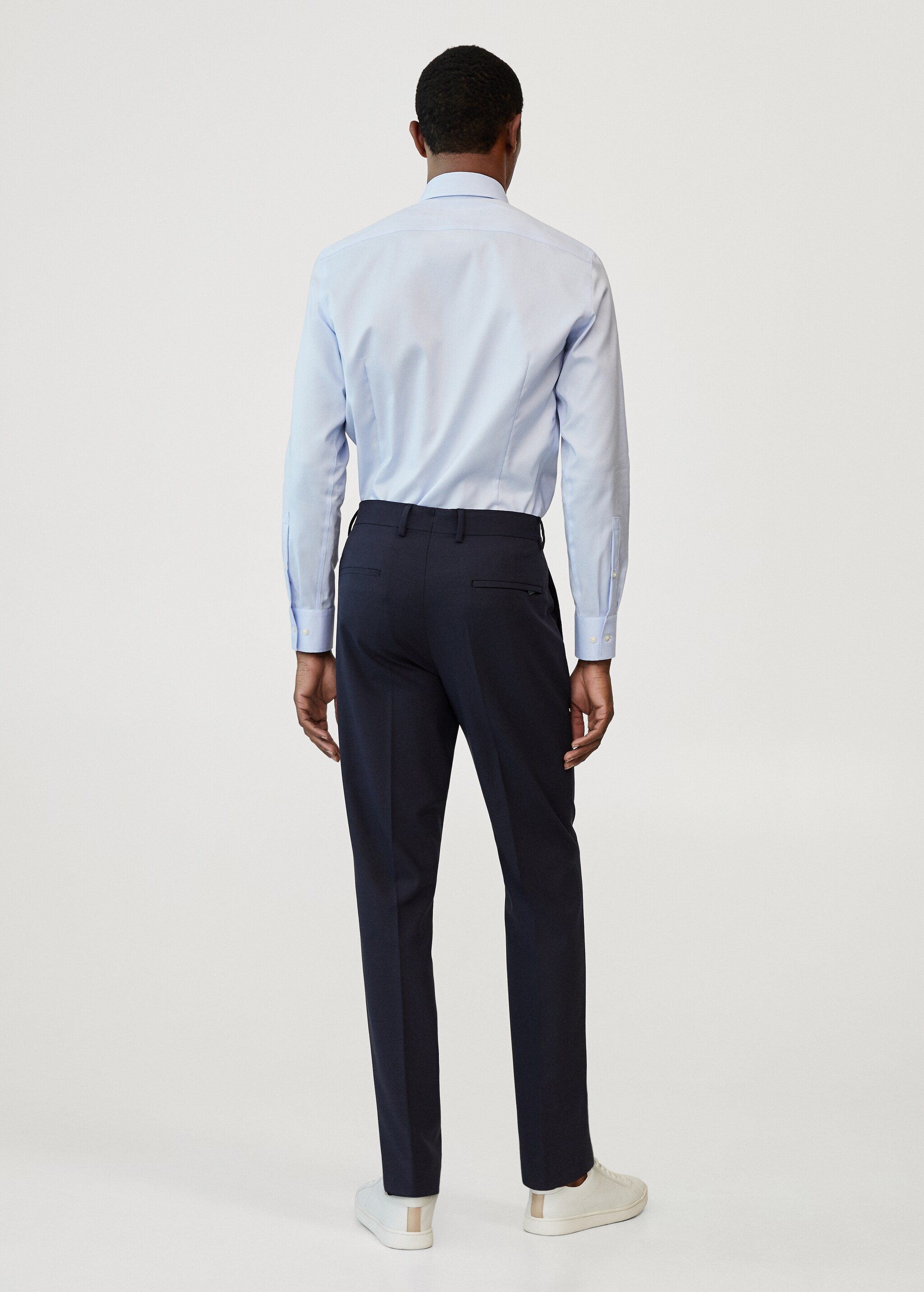 Lněné oblekové kalhoty slim fit - Zadní strana zboží
