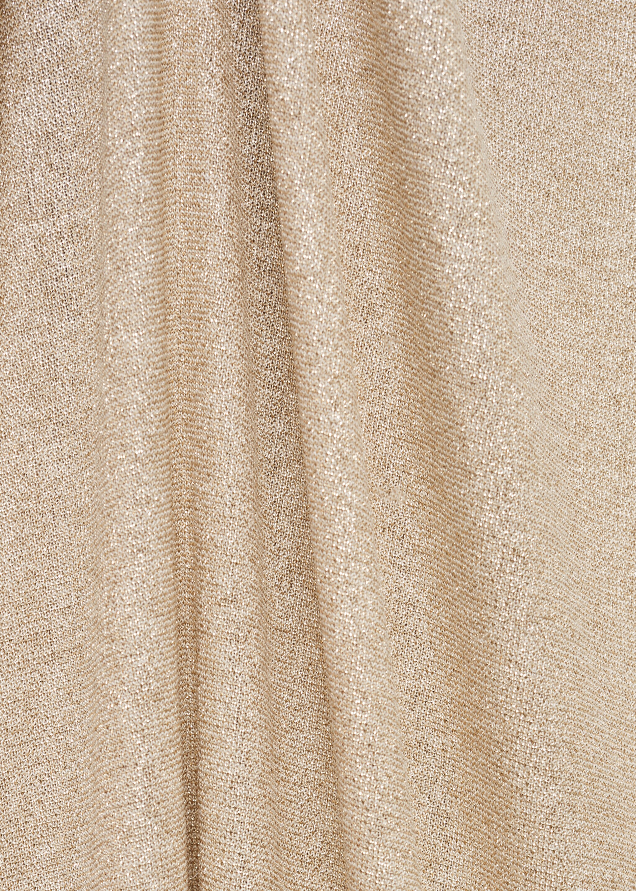 Lurex dress with gathered neckline - Details of the article 0, Gold. Ref: 87014066-00.