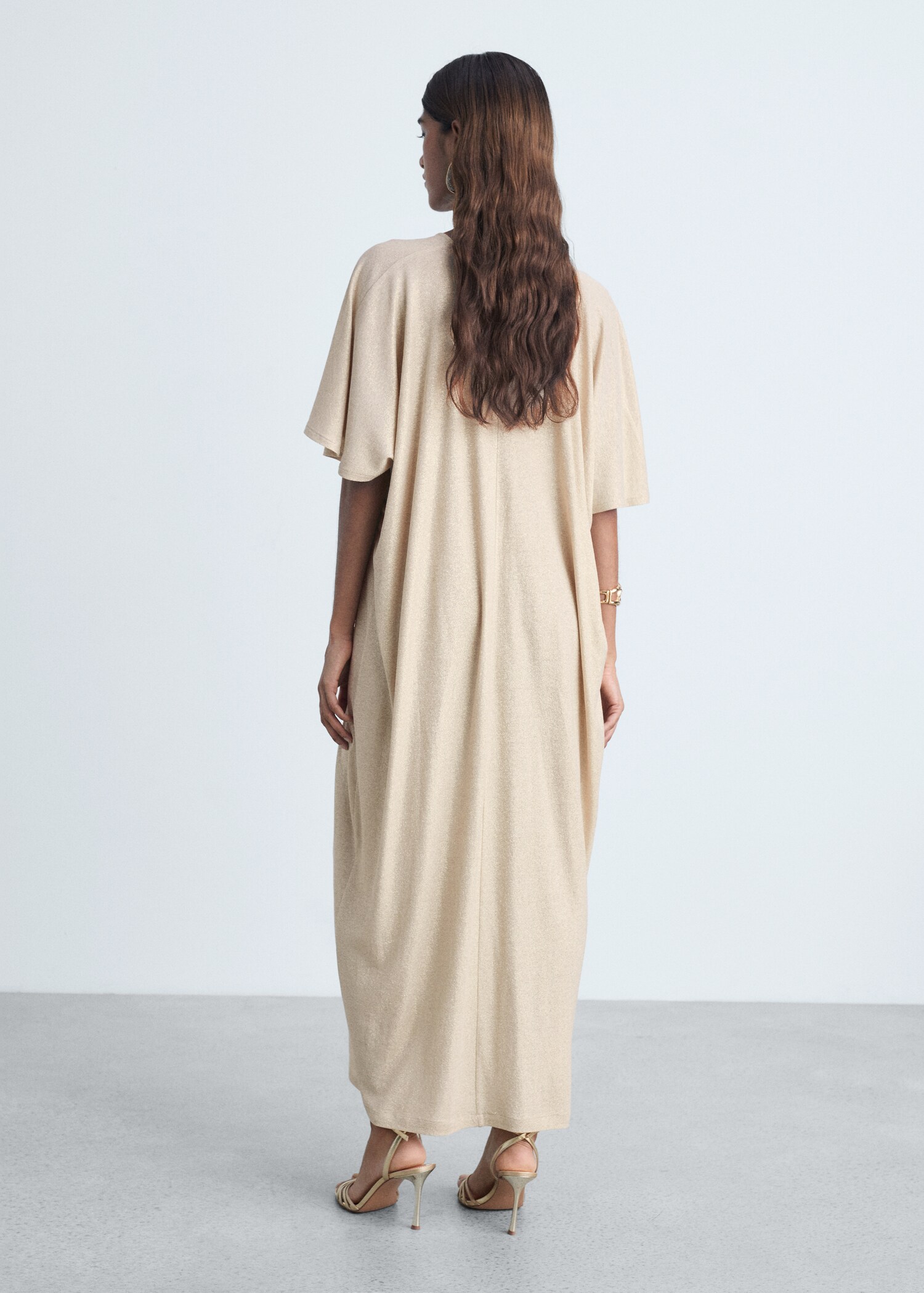 Lurex dress with gathered neckline - Reverse of the article